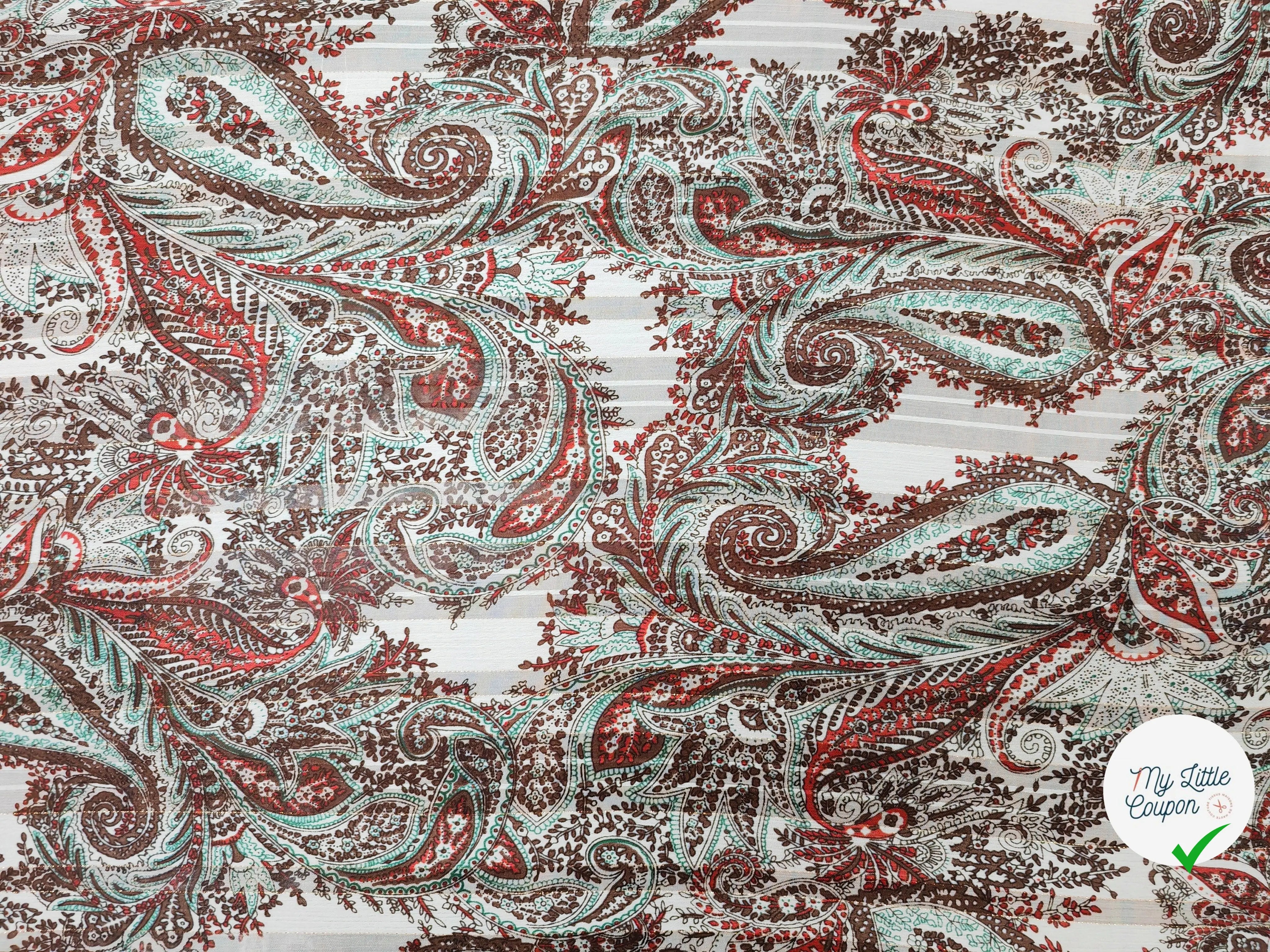 MOUSSELINE OSLOW MOTIF BANDANA ROUGE & VERT - My Little Coupon