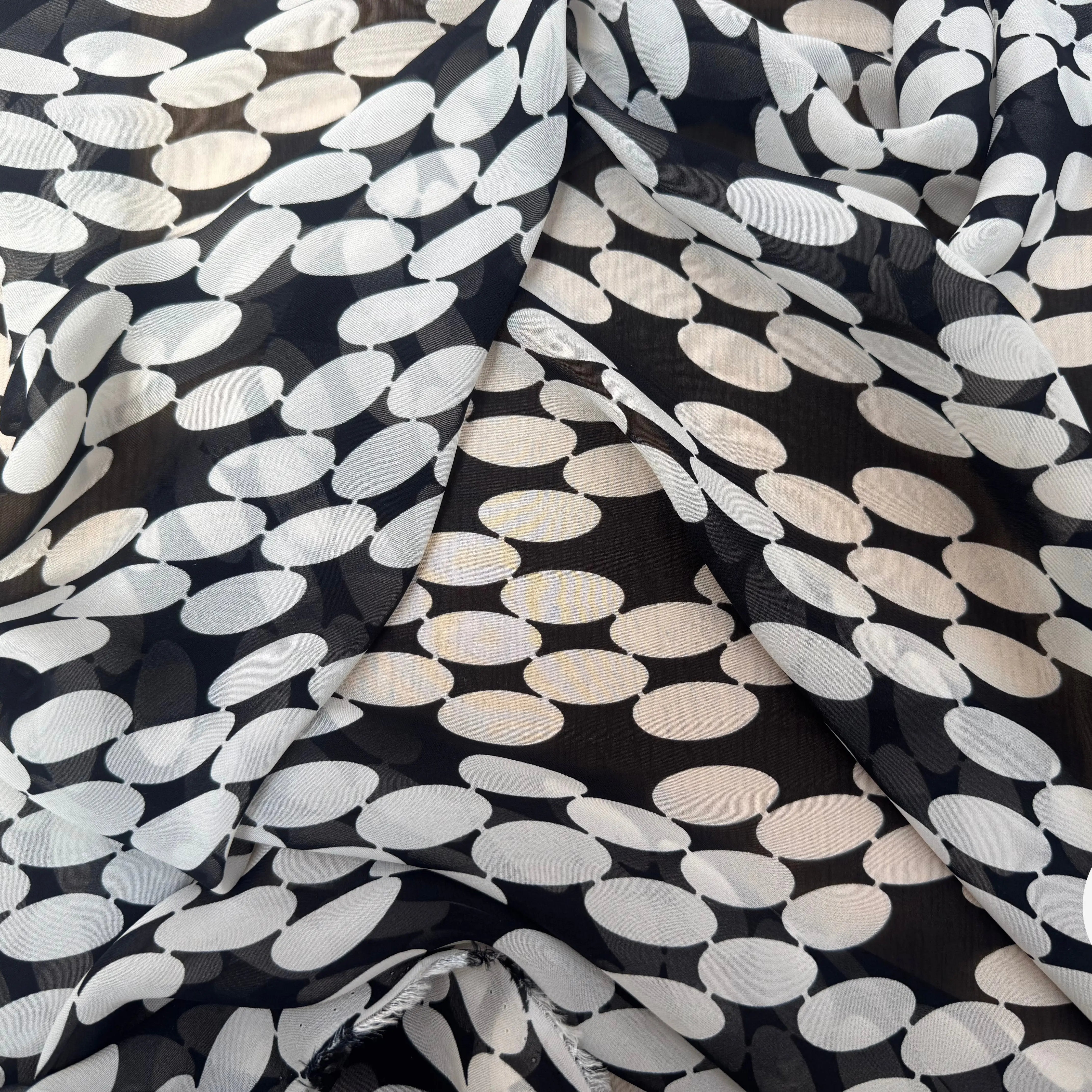 MOUSSELINE VISCOSE FIND NOIR POIDS BLANC - My Little Coupon