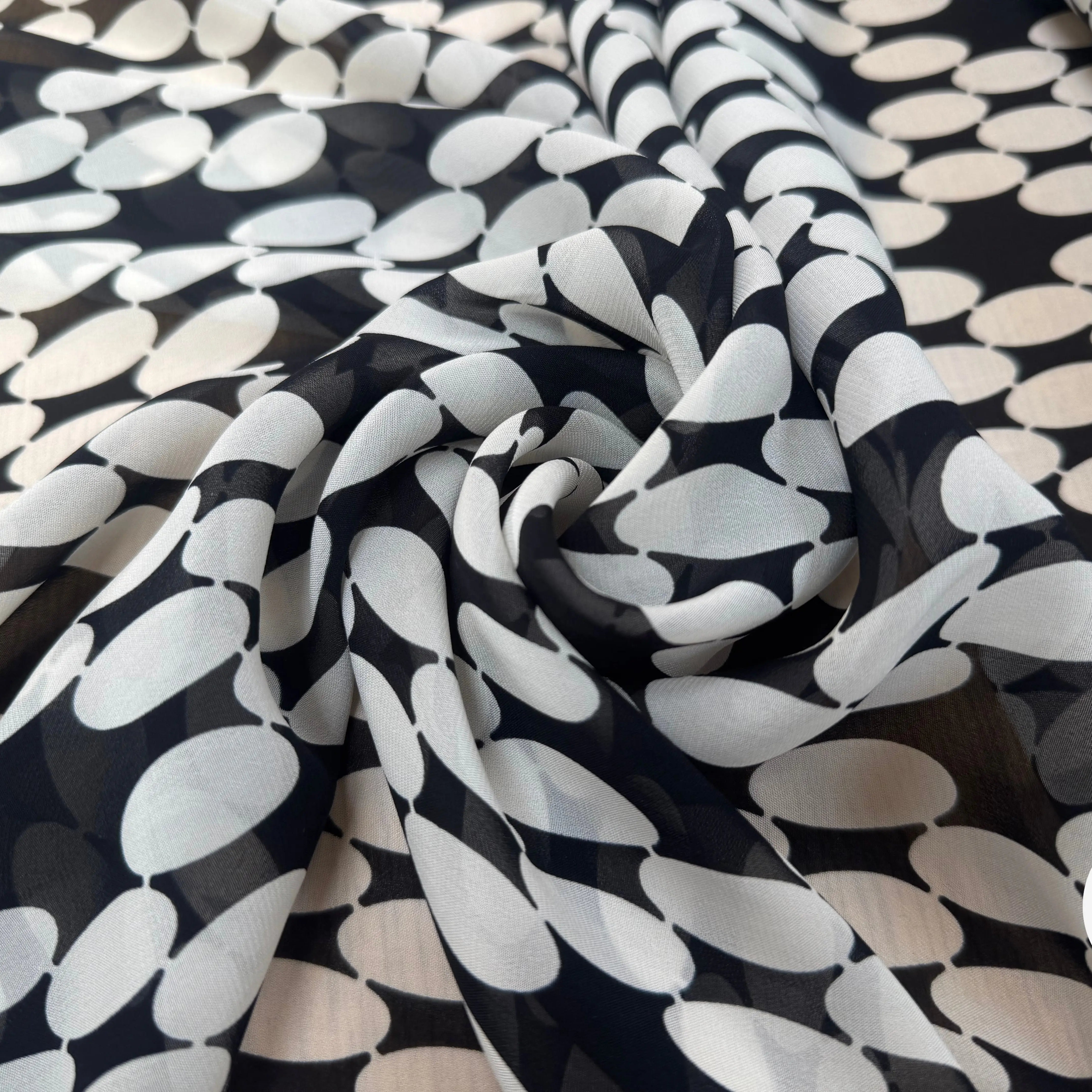 MOUSSELINE VISCOSE FIND NOIR POIDS BLANC - My Little Coupon