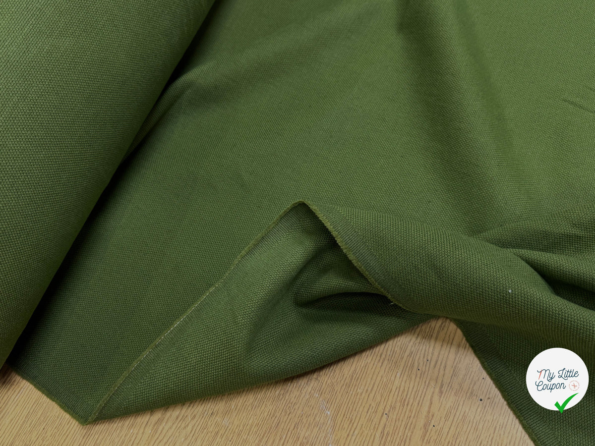 TOILE NATTÉE DE COTON LIN LOURDE VERT 56% COTON - My Little Coupon