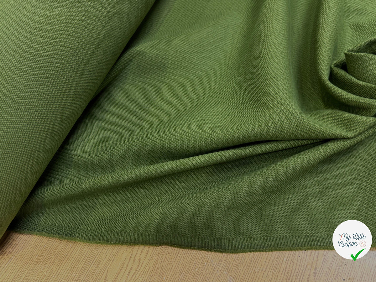 TOILE NATTÉE DE COTON LIN LOURDE VERT 56% COTON - My Little Coupon