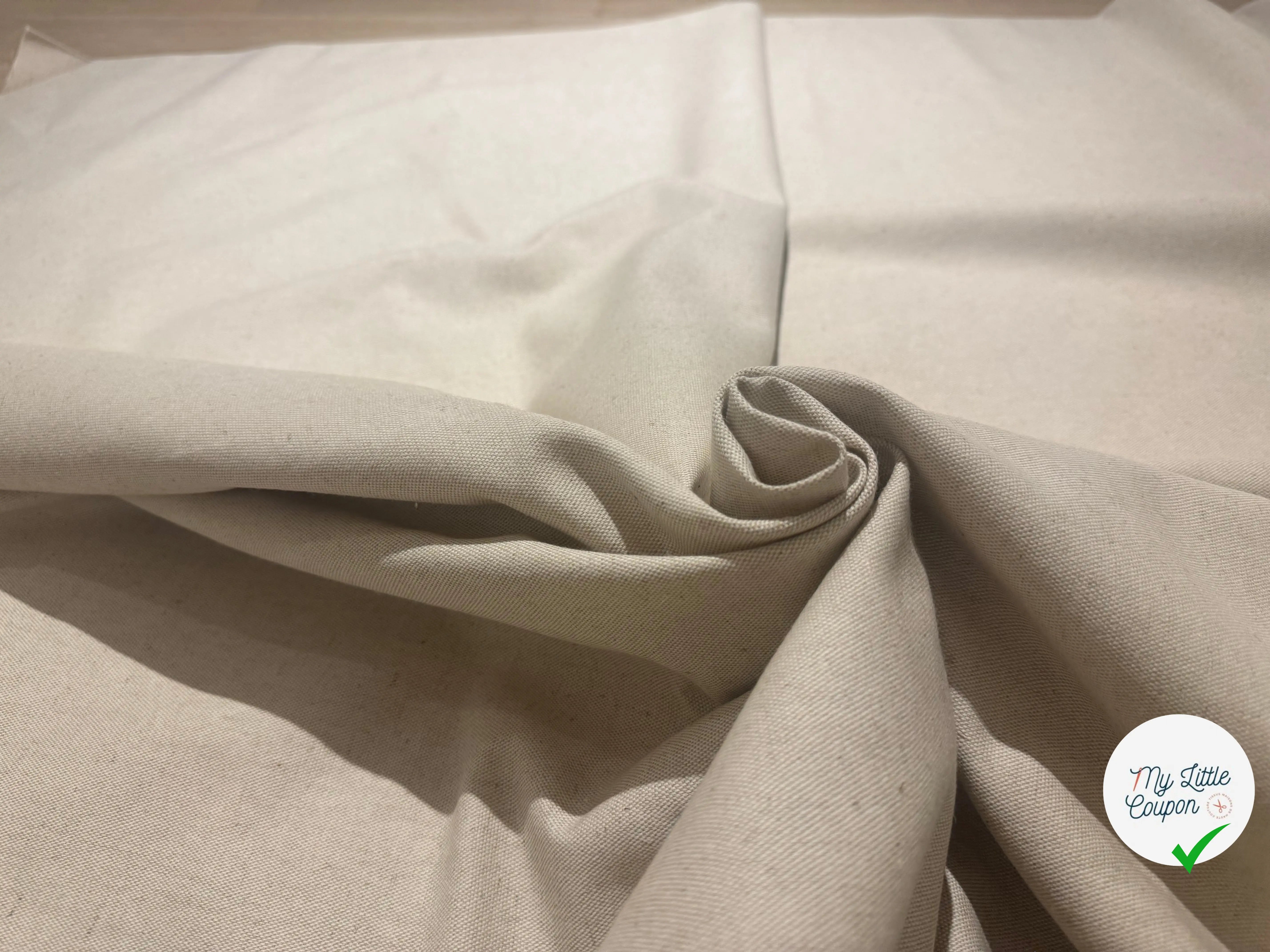 NATTÉ COTON LIN NATUREL LABEL FRANCE TERRE TEXTILE LAIZE 2M80 - My Little Coupon