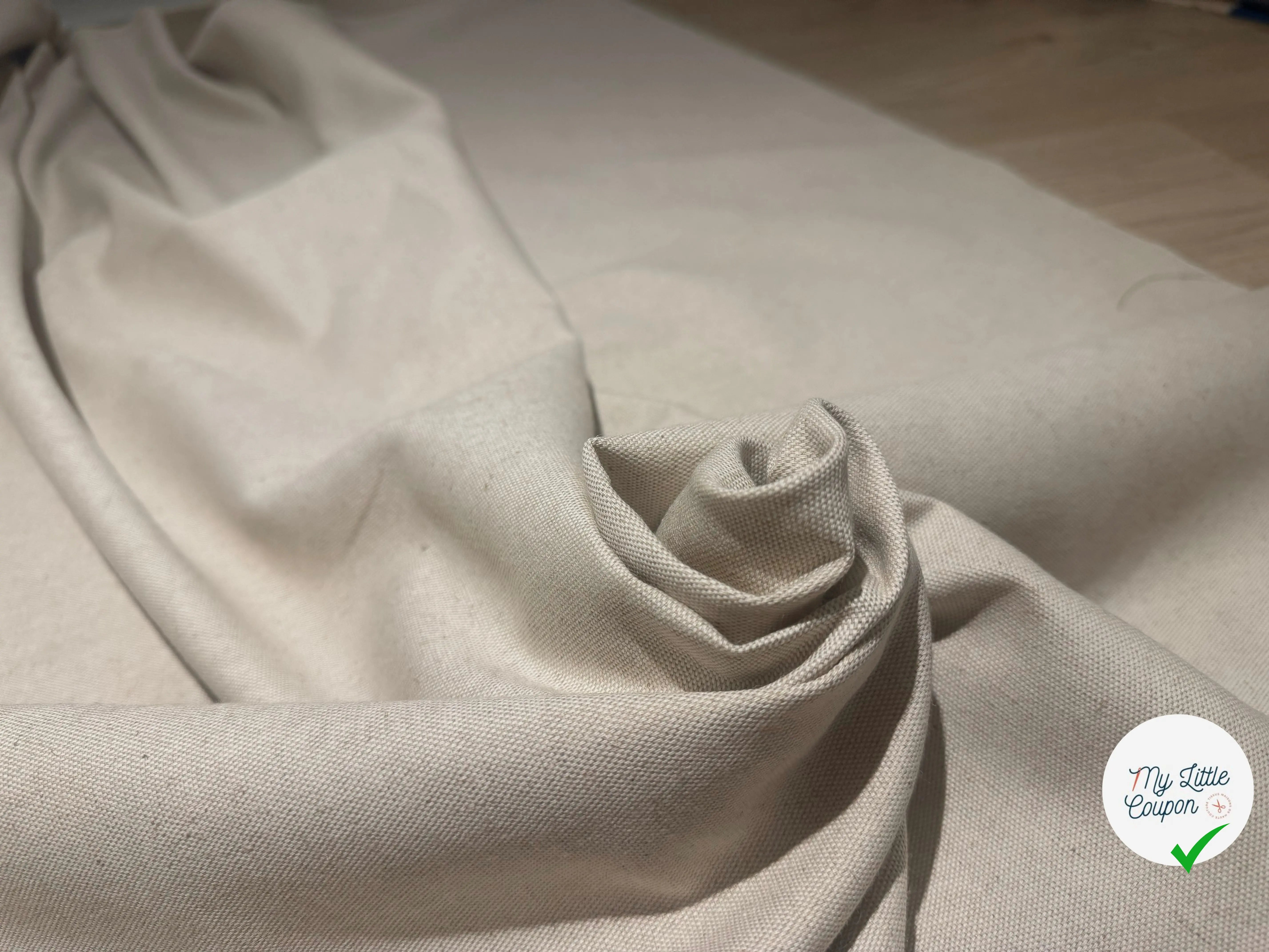 NATTÉ COTON LIN NATUREL LABEL FRANCE TERRE TEXTILE LAIZE 2M80 - My Little Coupon