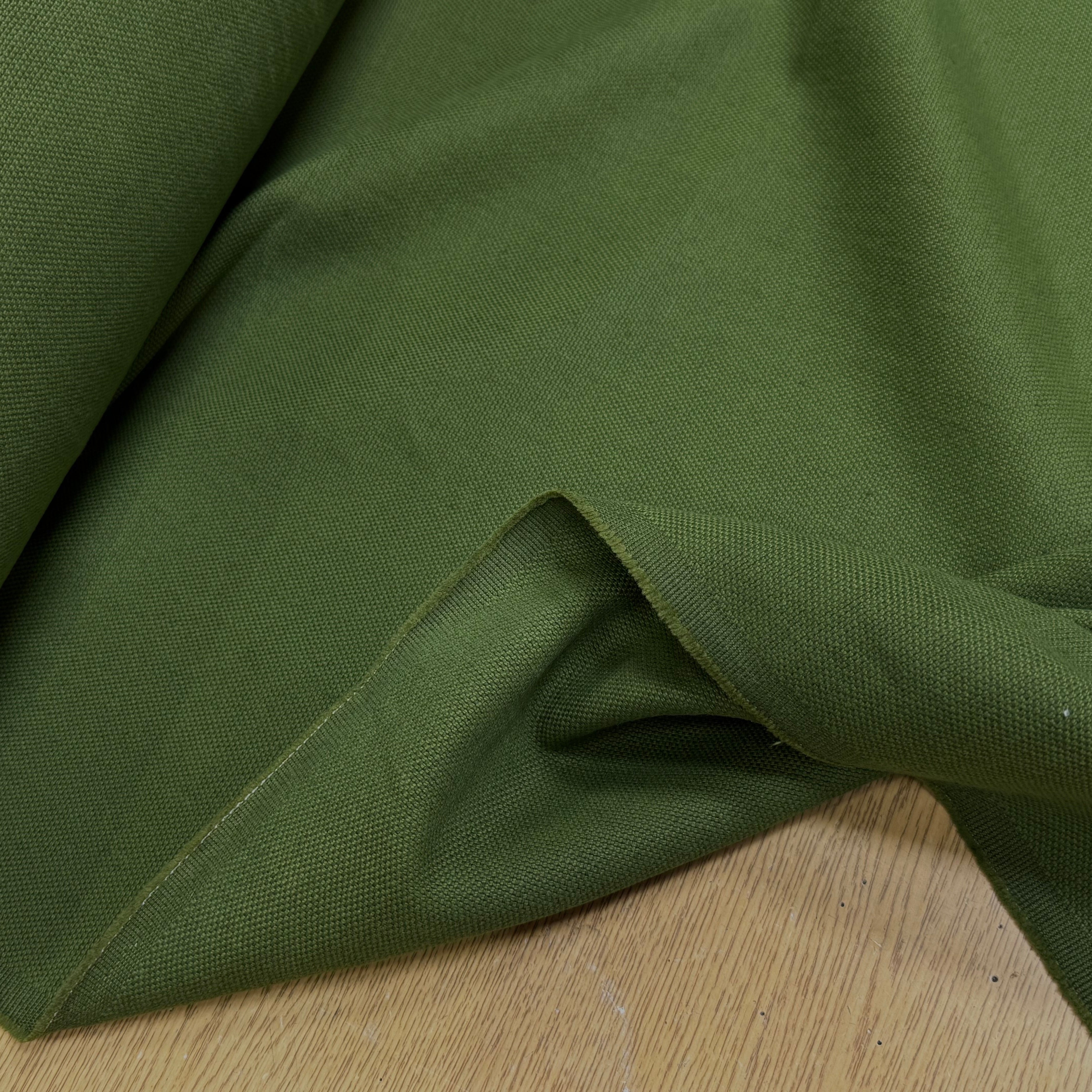 TOILE NATTÉE DE COTON LIN LOURDE VERT 56% COTON - My Little Coupon