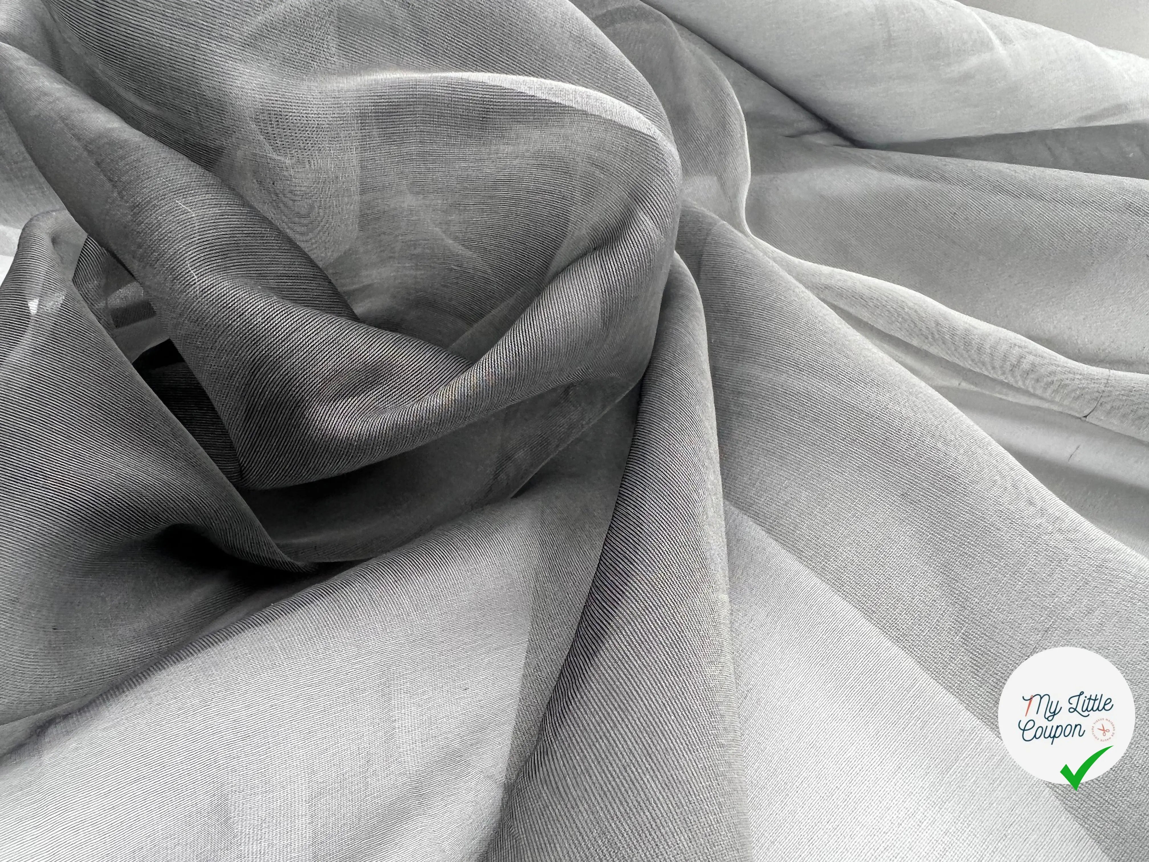 ORGANZA DE SOIE COULEUR NUAGES DE CENDRES - coupon de tissu de 3 mètres - My Little Coupon - tissu - coudre