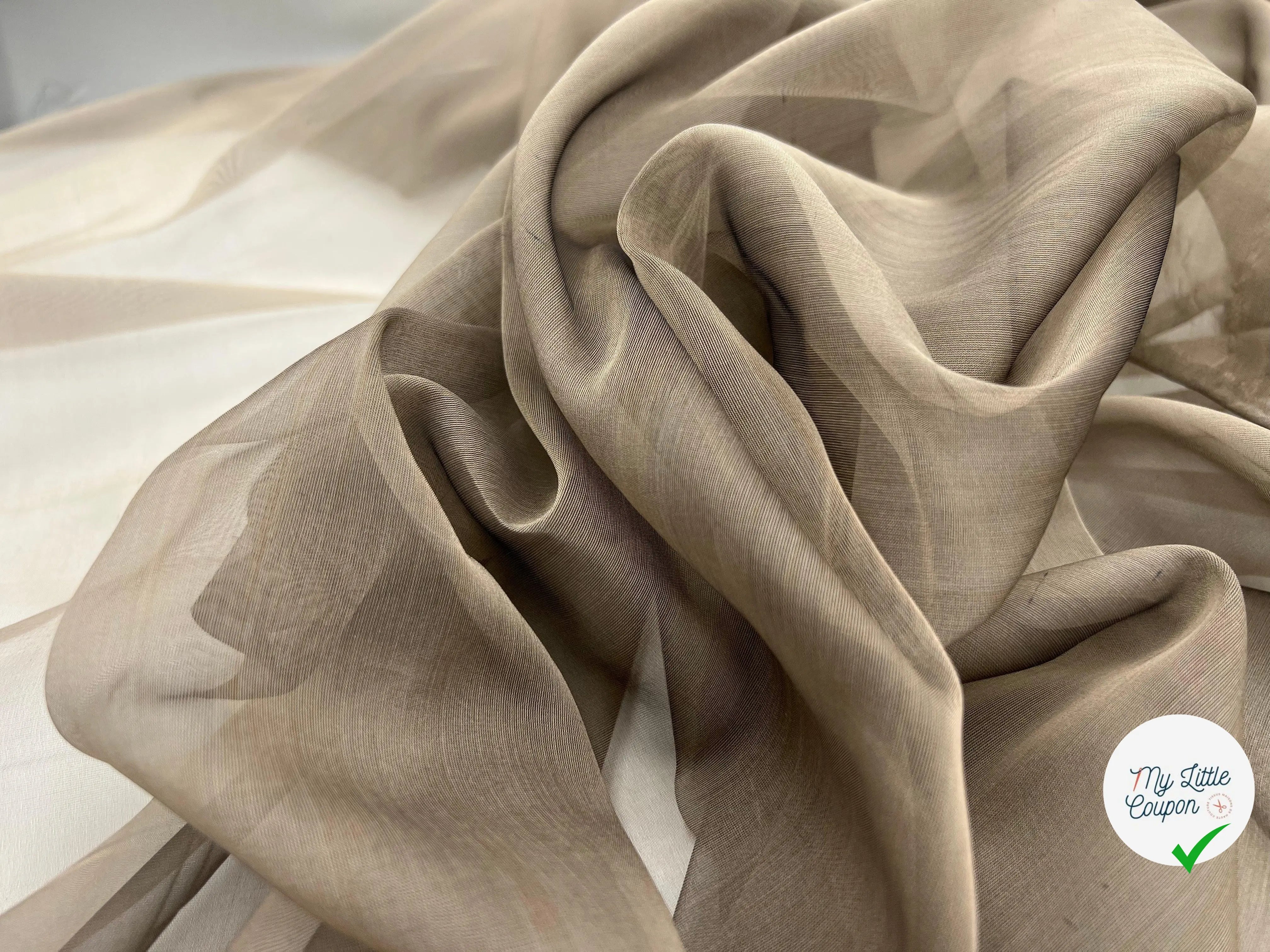 ORGANZA DE SOIE MARRON GLACÉ - coupon de tissu de 3 mètres - My Little Coupon - tissu - coudre