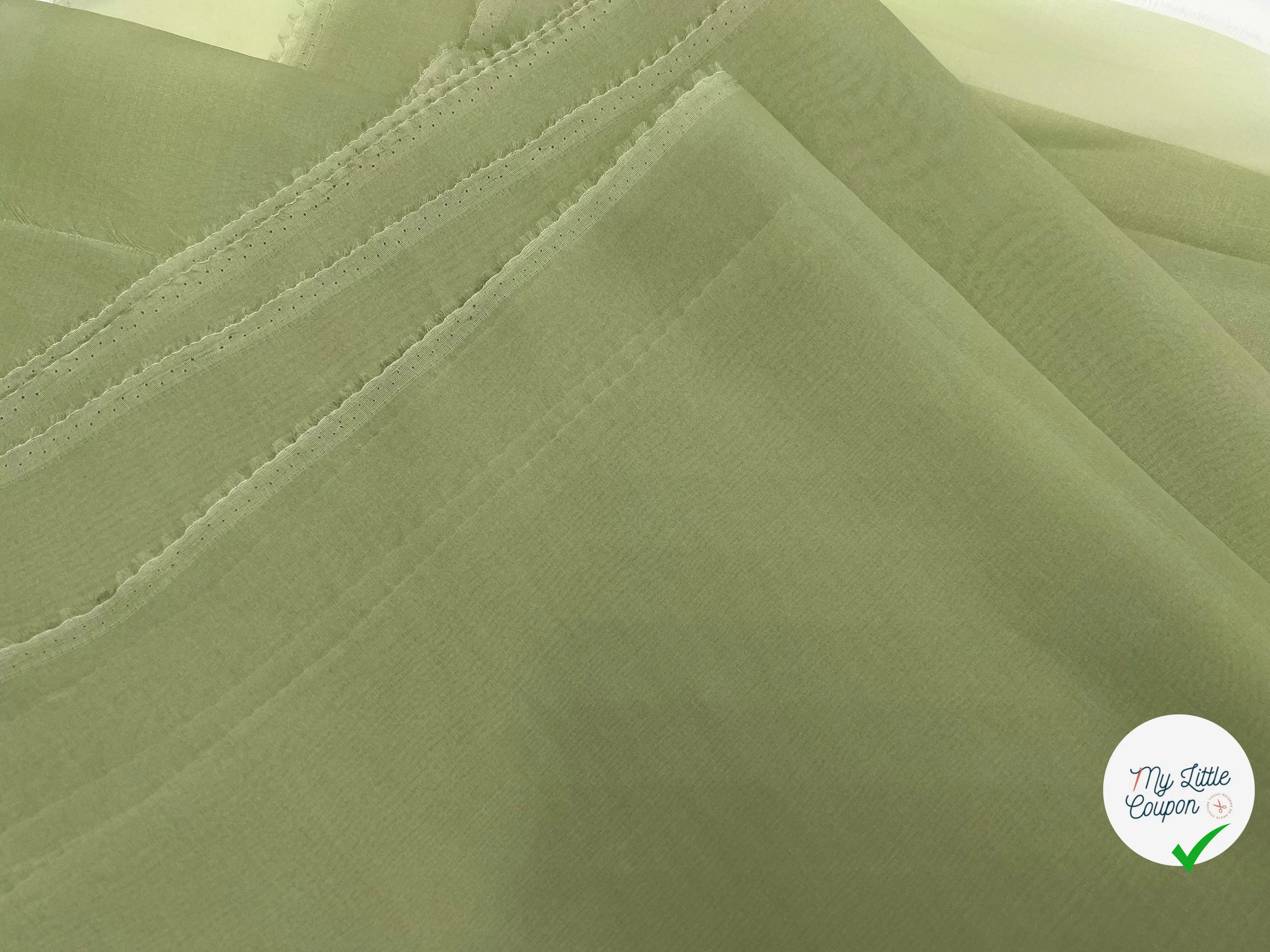 ORGANZA DE SOIE VERT AMANDE - My Little Coupon - tissu - coudre