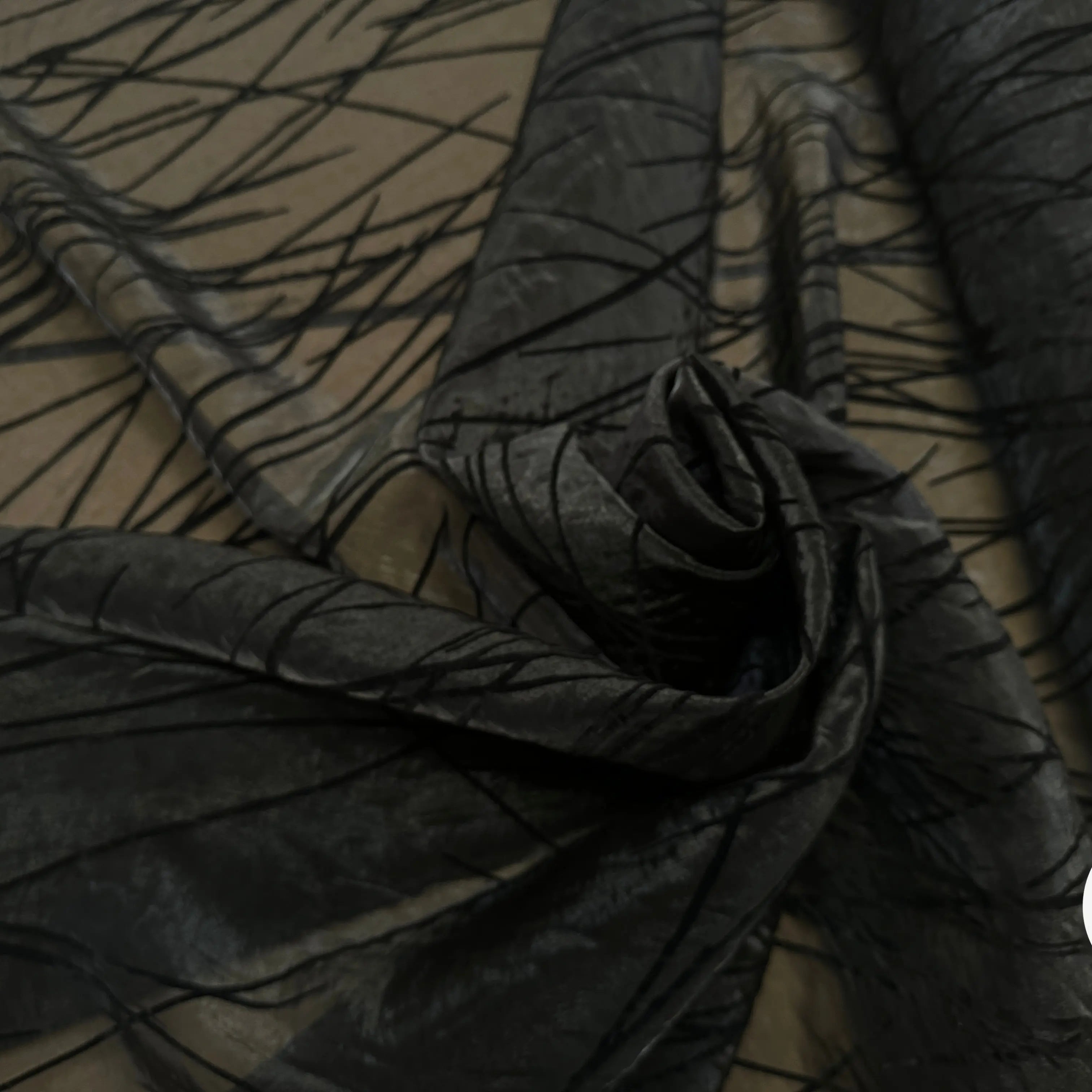 ORGANZA NOIR DEVORÉ PANNE DE VELOURS - My Little Coupon