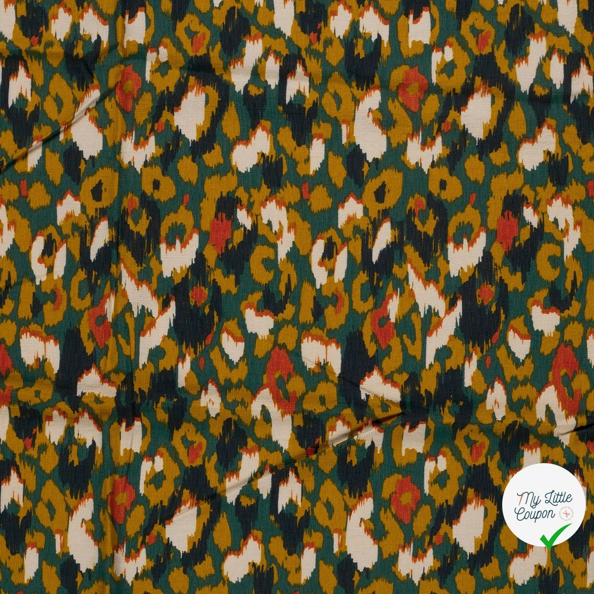 Ottoman de viscose abstrait bleu canard