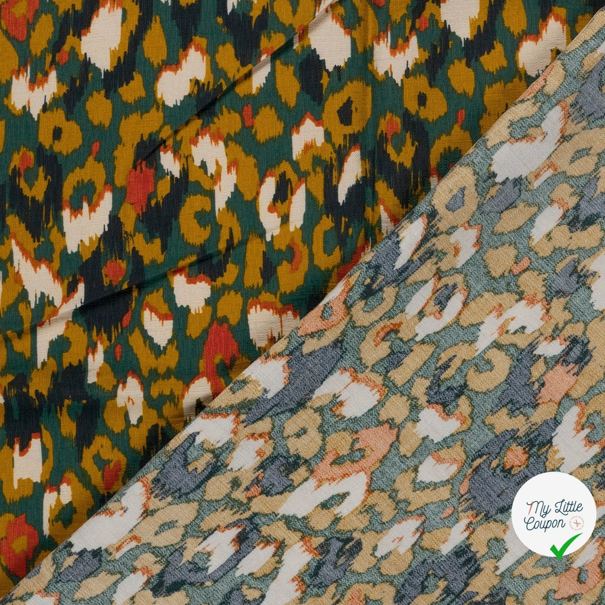 Ottoman de viscose abstrait bleu canard