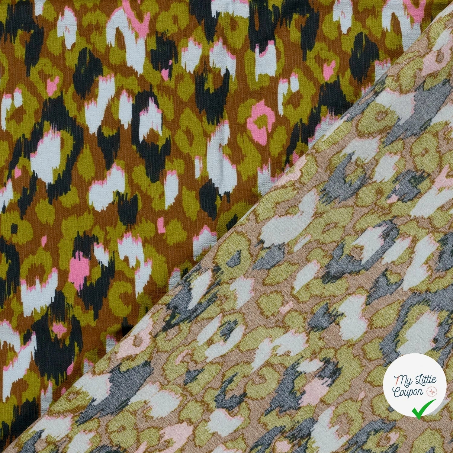 Ottoman de viscose abstrait vert