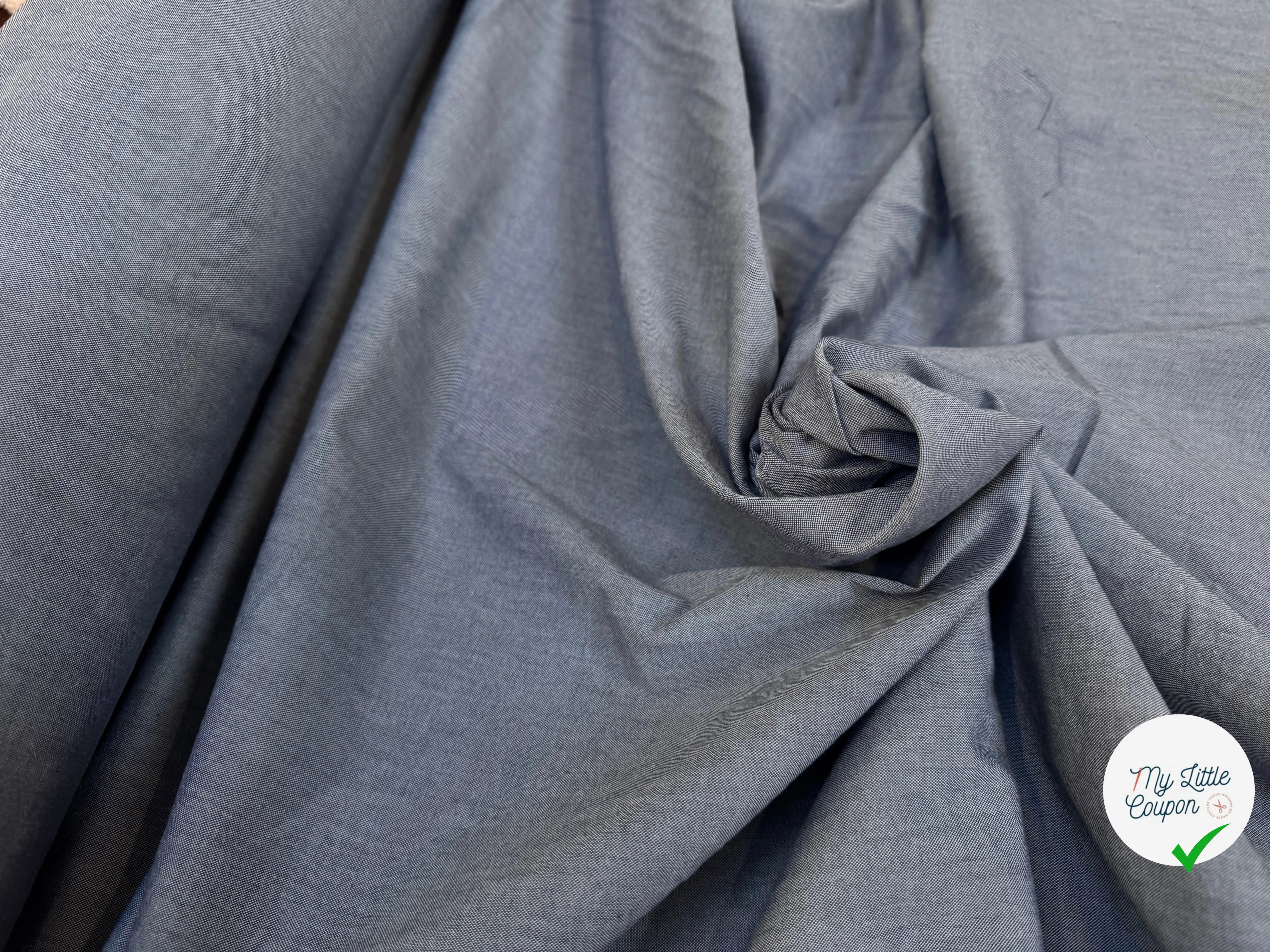 OXFORD DE COTON BLEU GRIS - My Little Coupon