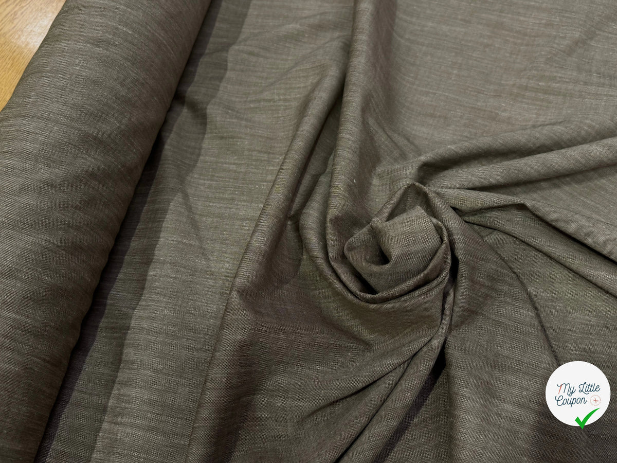 OXFORD DE LIN ET LAINE BEIGE MARRONNÉ - My Little Coupon