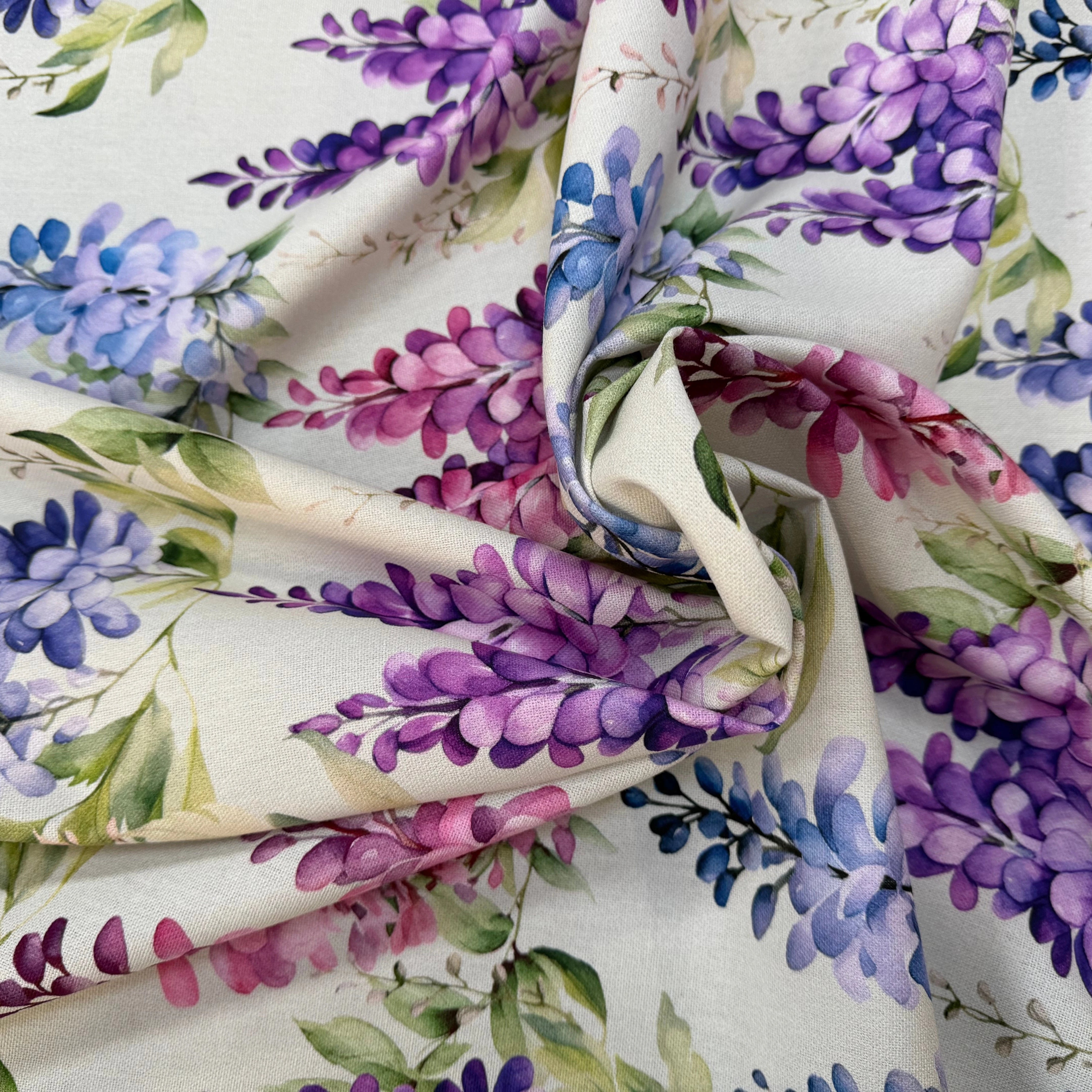 PANAMA PREMIUM IMPRIMÉ DIGITAL (151030-1499) CHARME DE GLYCINES SEREINES - My Little Coupon