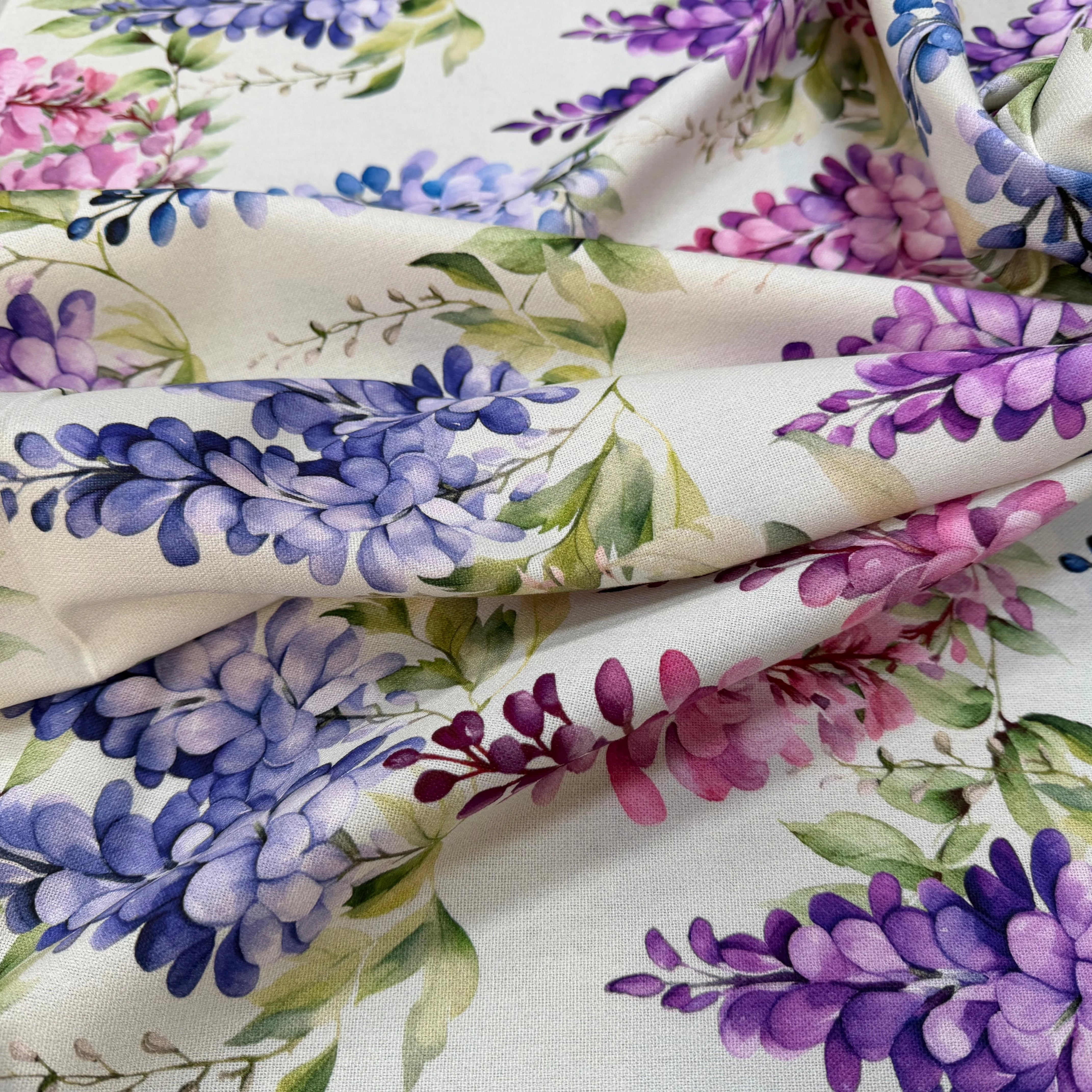 PANAMA PREMIUM IMPRIMÉ DIGITAL (151030-1499) CHARME DE GLYCINES SEREINES - My Little Coupon