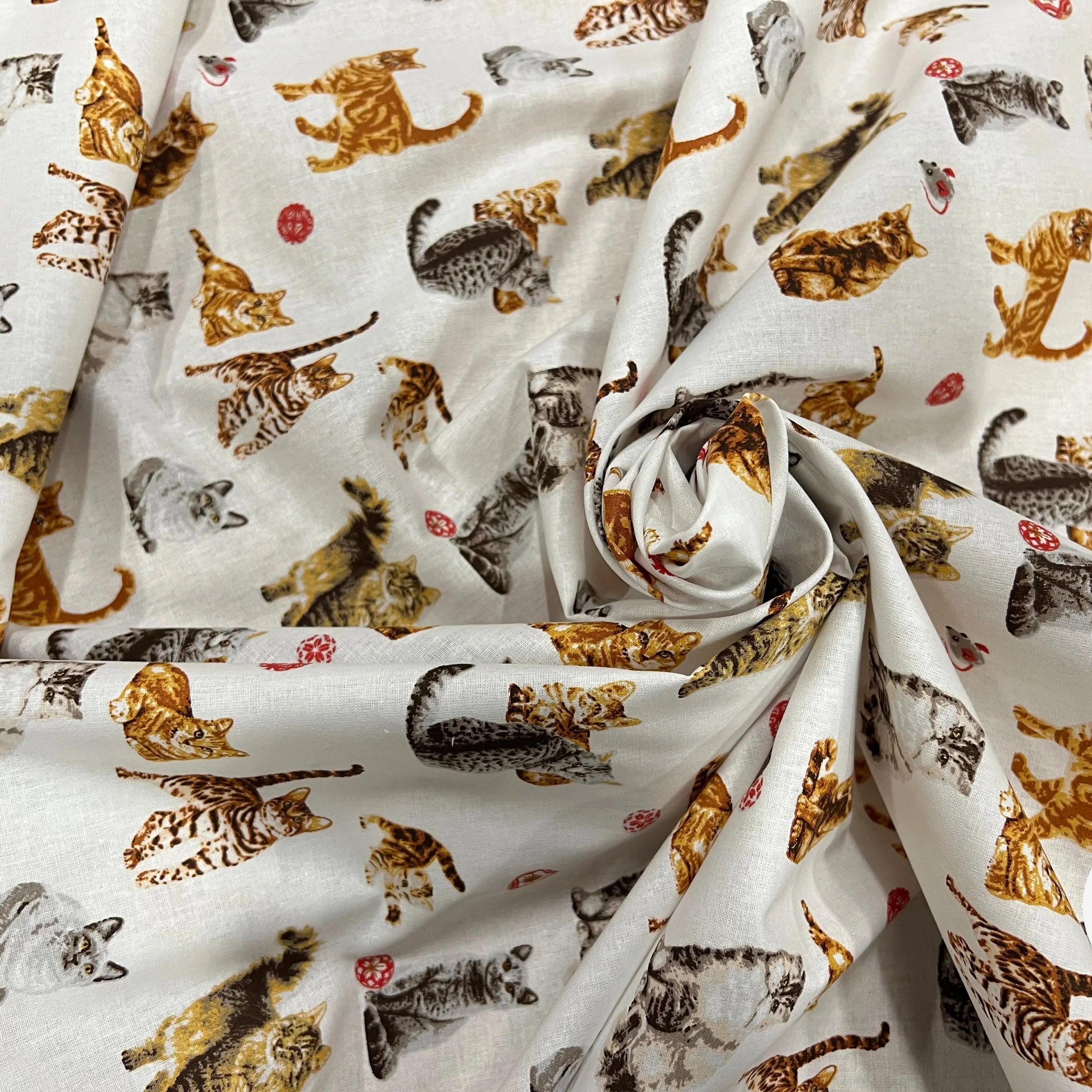 PERCALE COTON CHATS BLANC - My Little Coupon