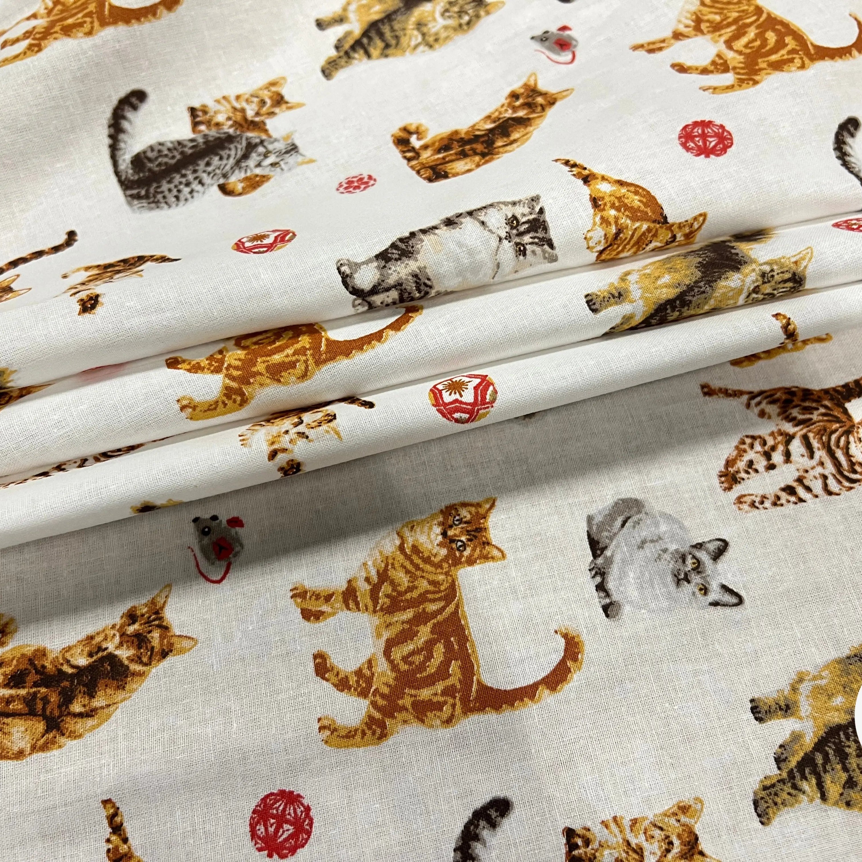 PERCALE COTON CHATS BLANC - My Little Coupon