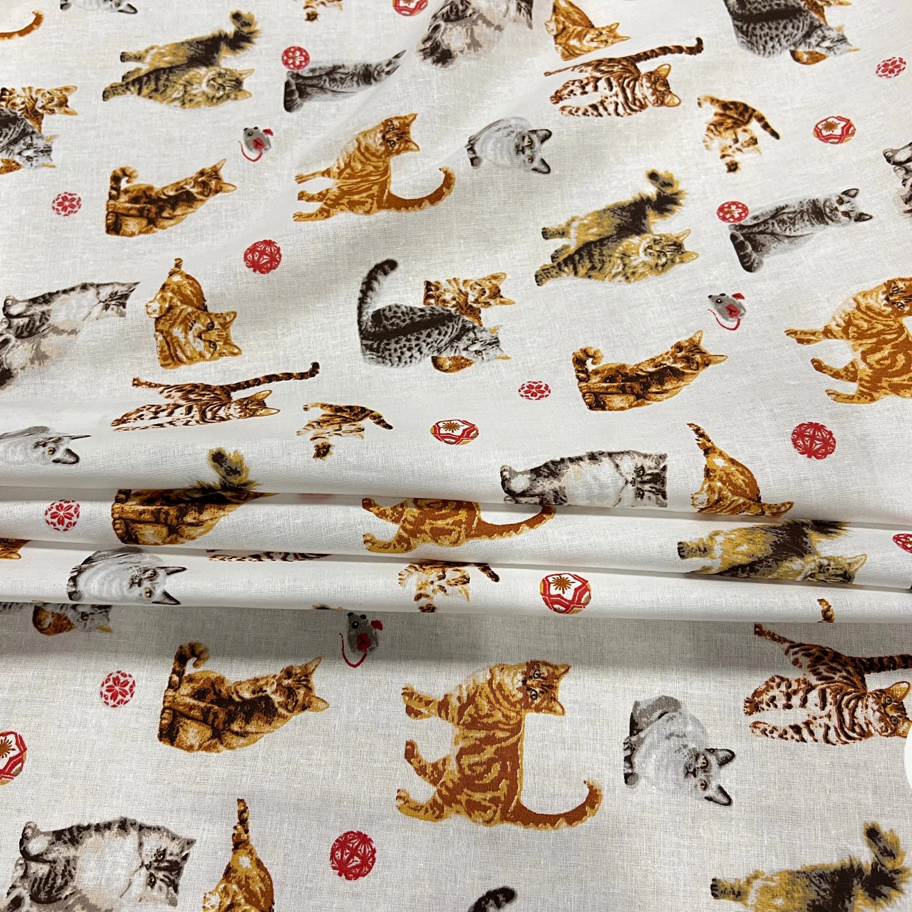 PERCALE COTON CHATS BLANC - My Little Coupon