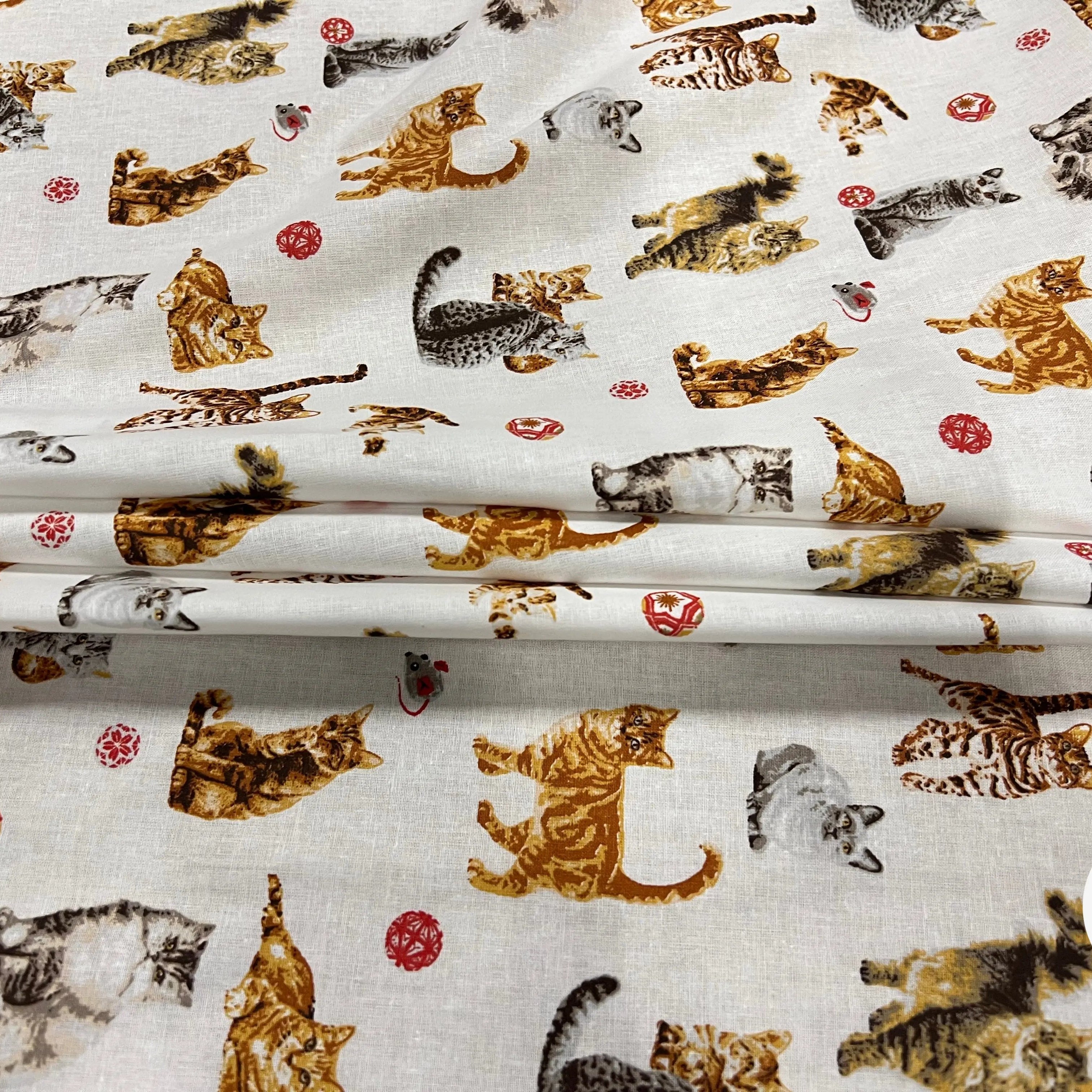 PERCALE COTON CHATS BLANC - My Little Coupon