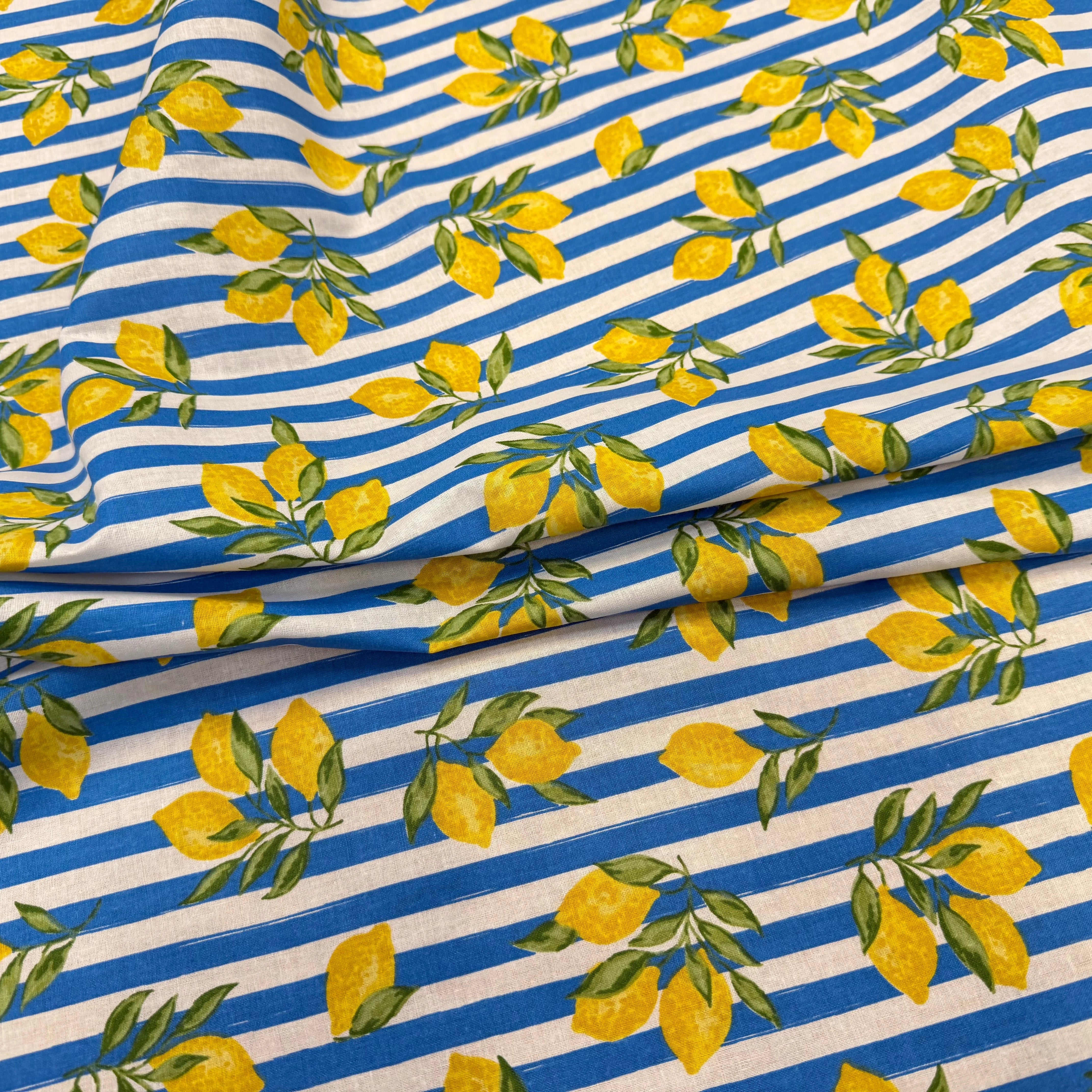 PERCALE COTON ETNA BLANC BLEU 150 CM - My Little Coupon