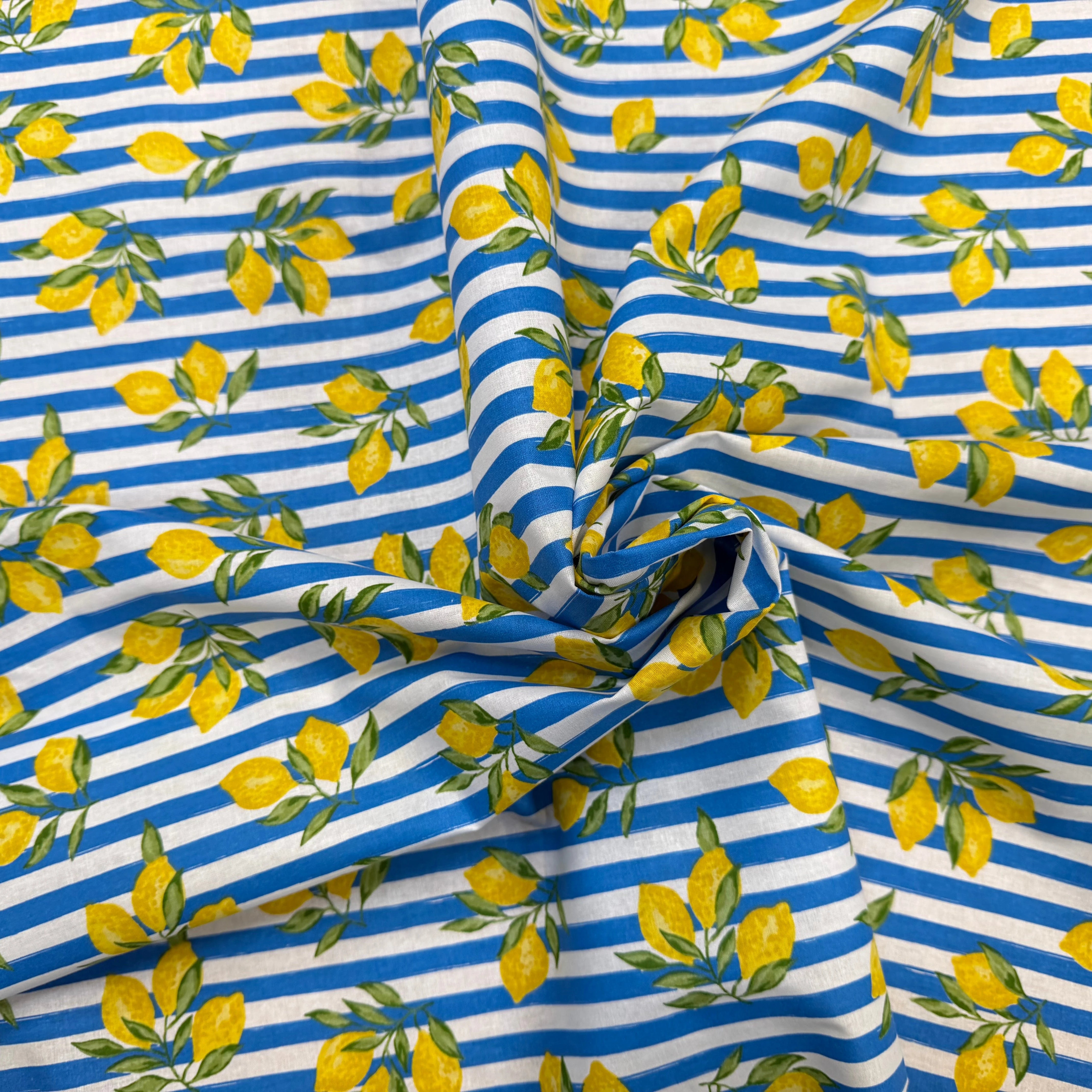 PERCALE COTON ETNA BLANC BLEU 150 CM - My Little Coupon