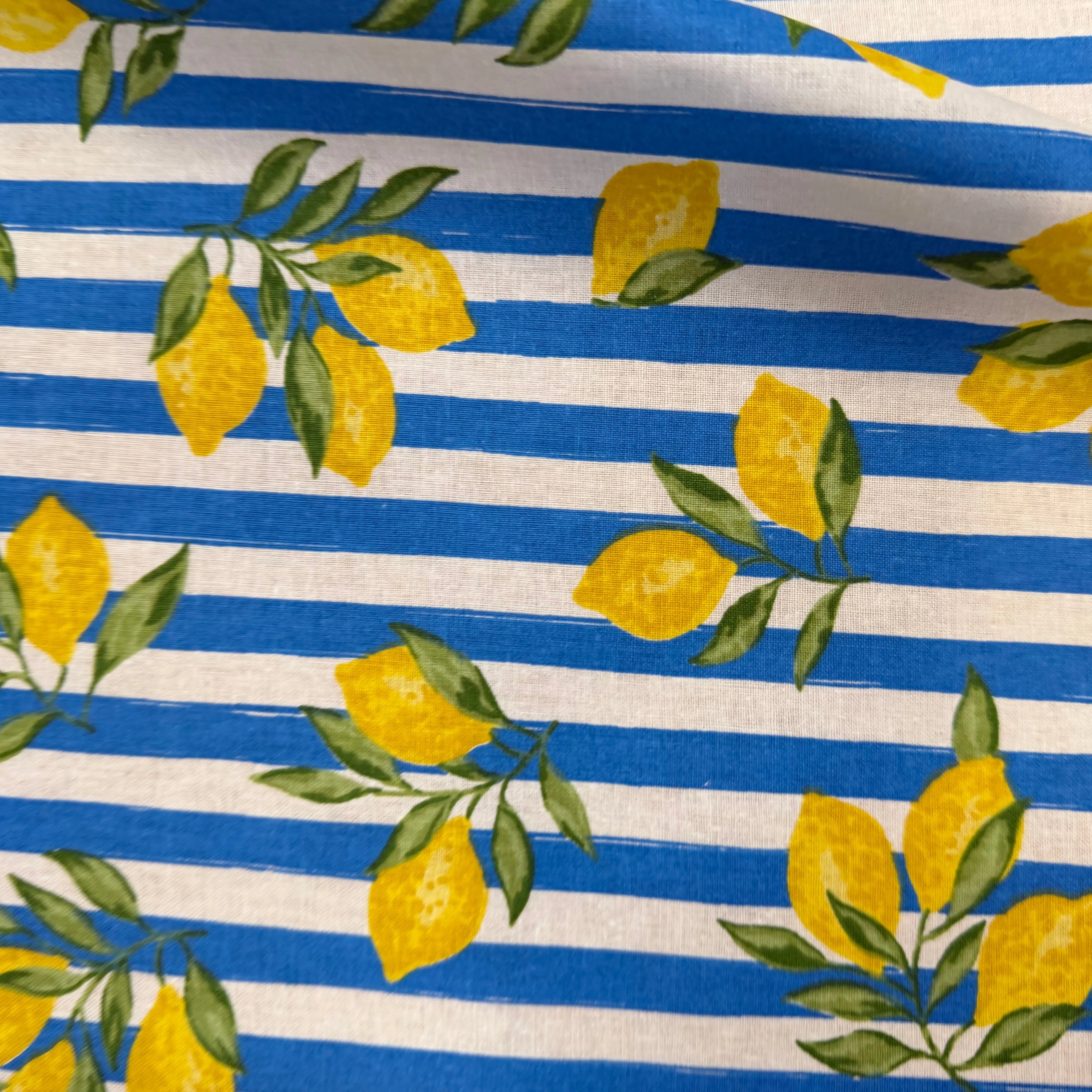 PERCALE COTON ETNA BLANC BLEU 150 CM - My Little Coupon