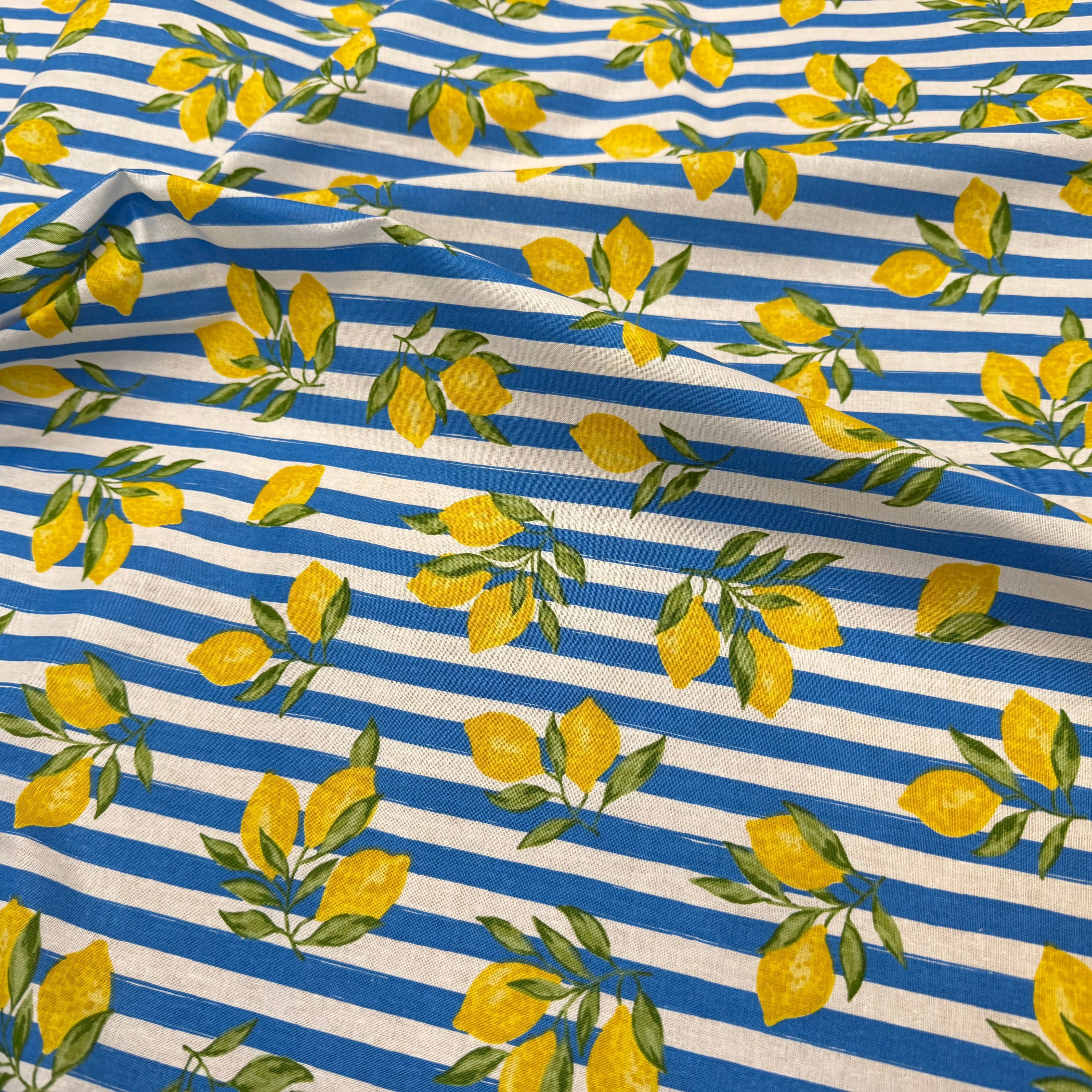 PERCALE COTON ETNA BLANC BLEU 150 CM - My Little Coupon