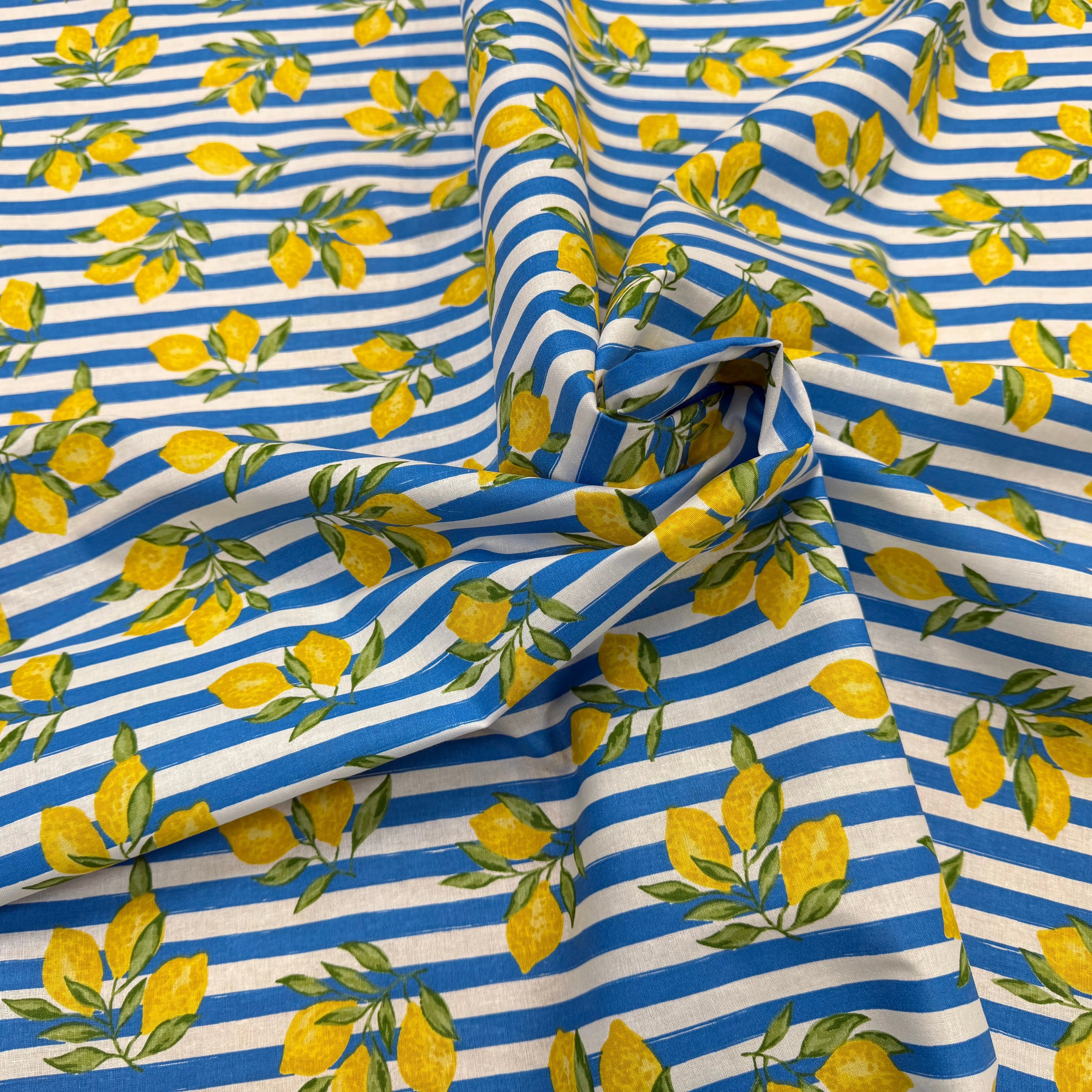 PERCALE COTON ETNA BLANC BLEU 150 CM - My Little Coupon