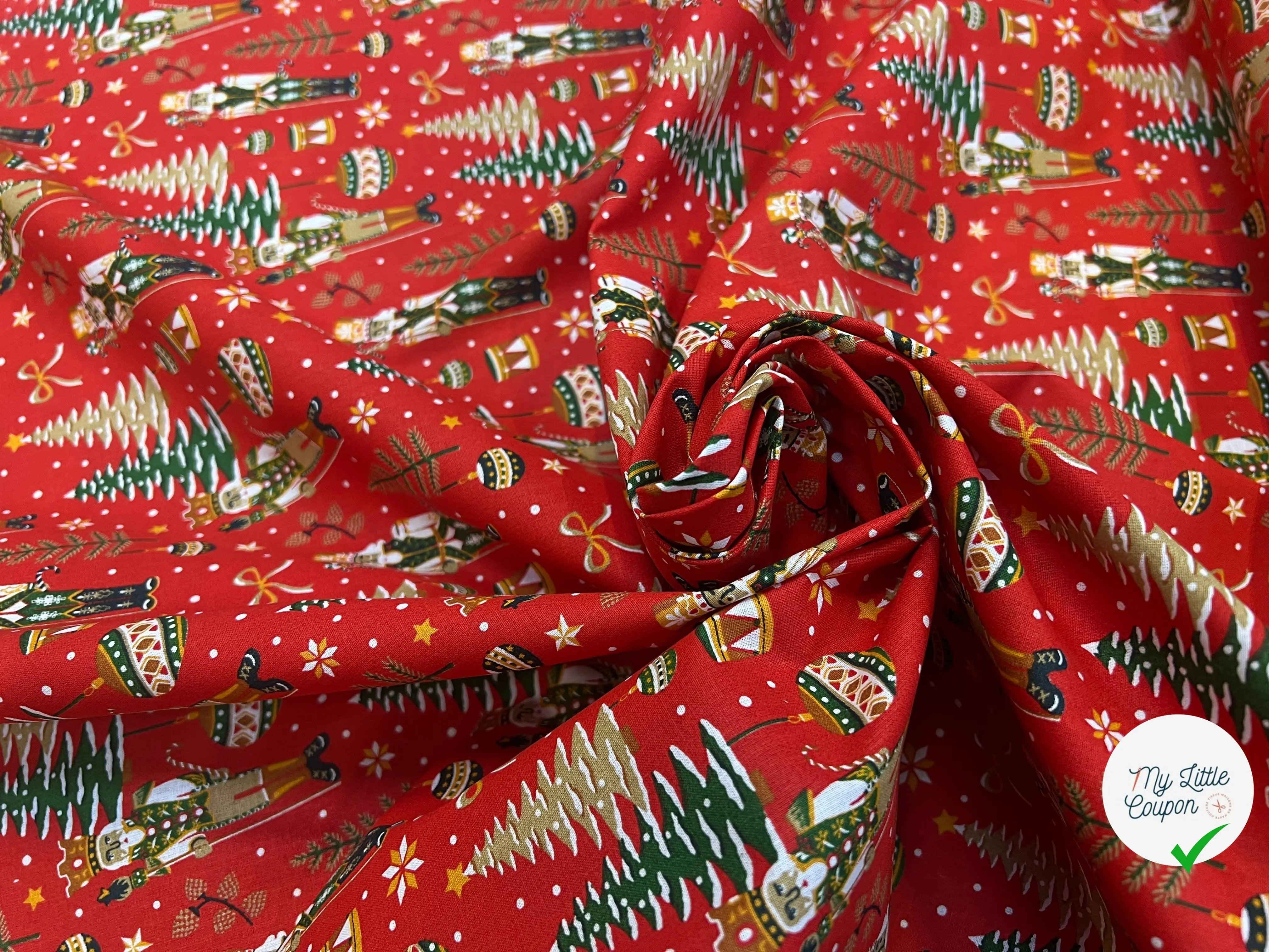 PERCALE COTON MELCHIOR ROUGE PRINT - My Little Coupon