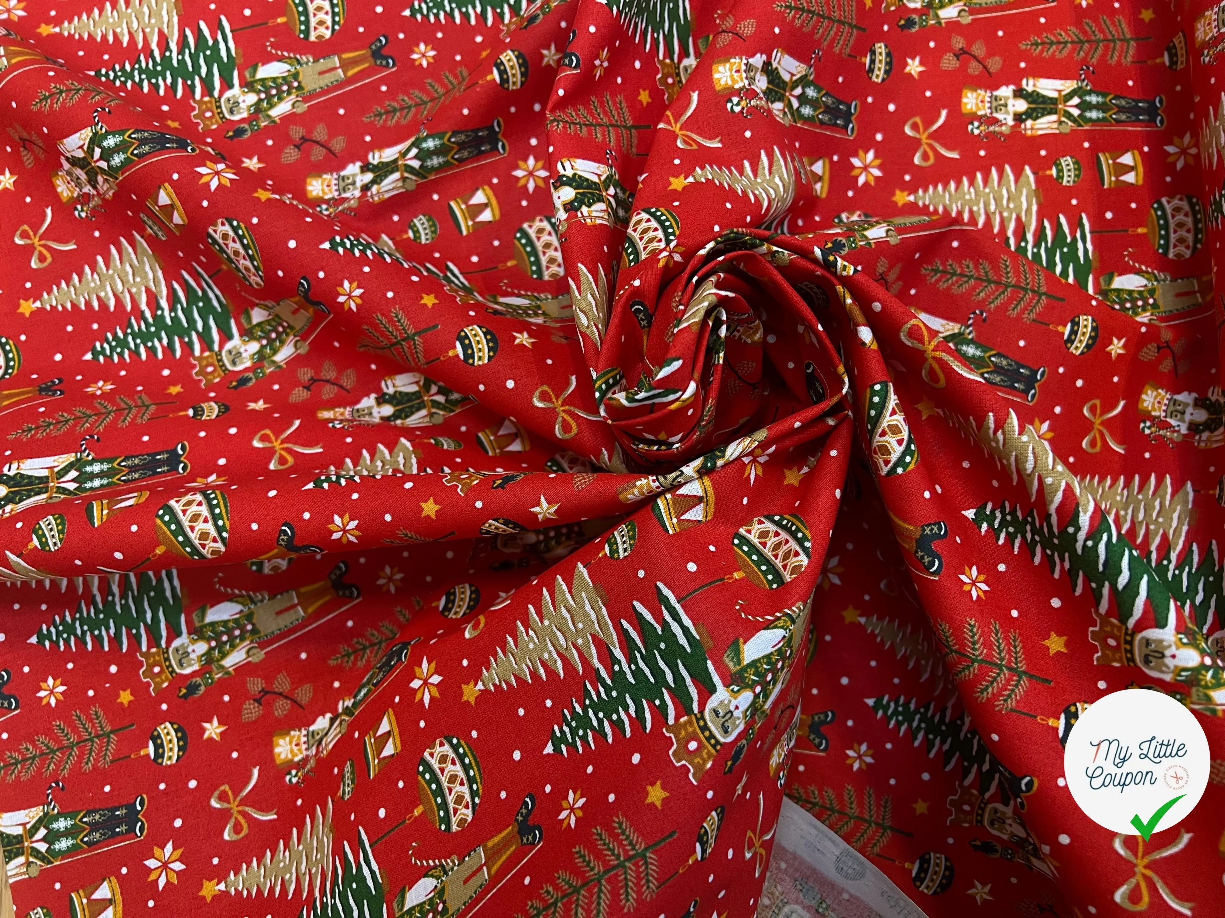PERCALE COTON MELCHIOR ROUGE PRINT - My Little Coupon