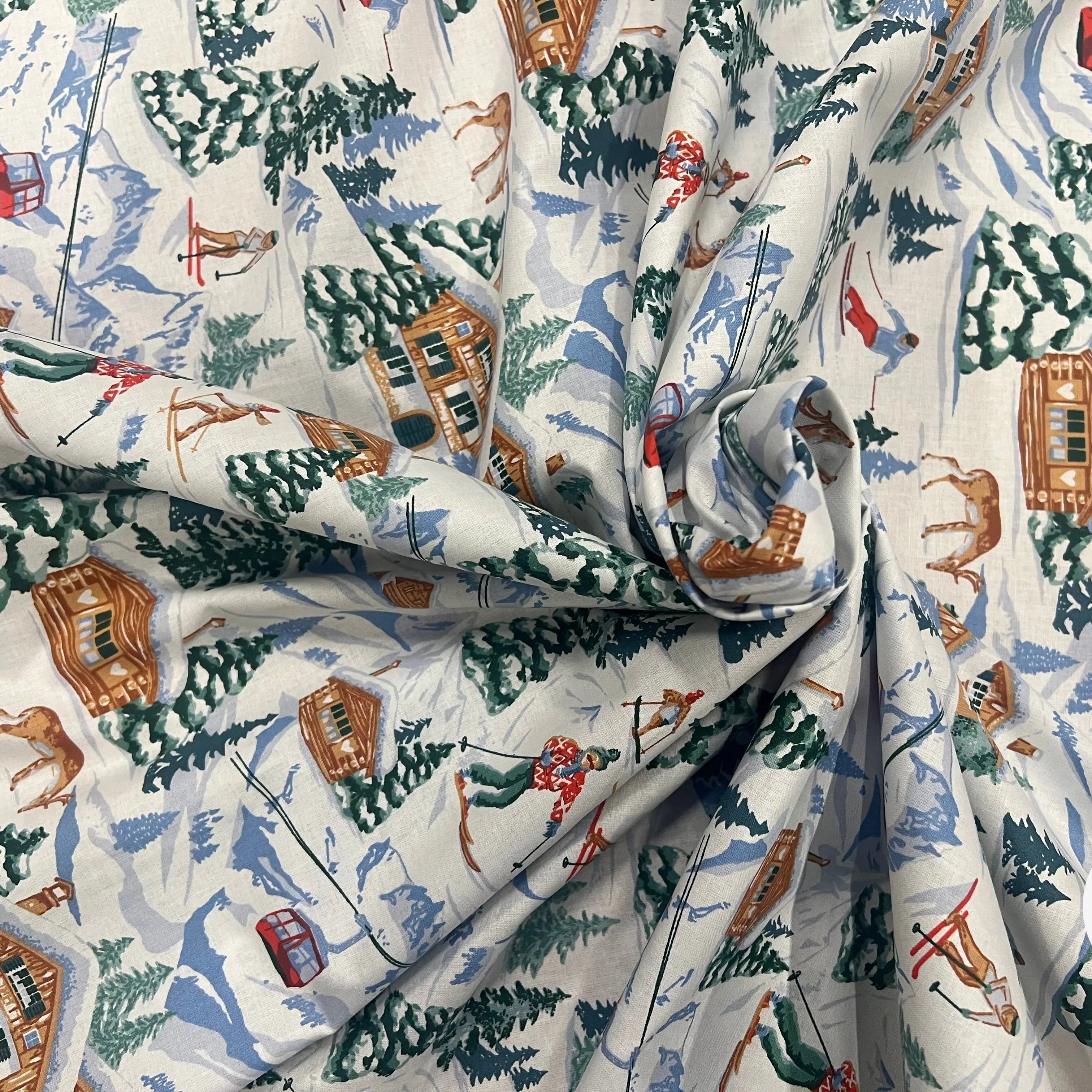 PERCALE COTON MERIBEL BLANC PRINT - My Little Coupon