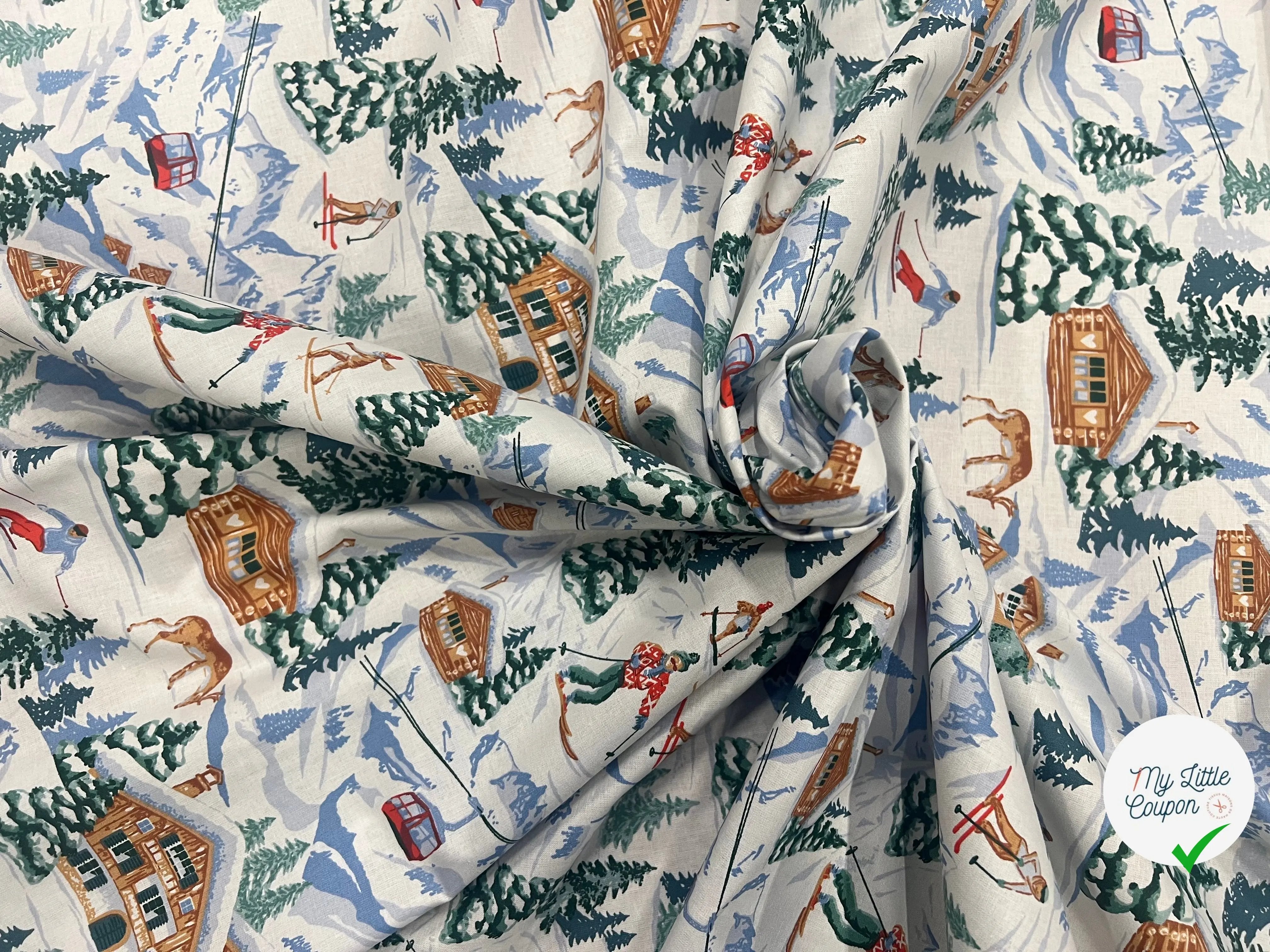 PERCALE COTON MERIBEL BLANC PRINT - My Little Coupon