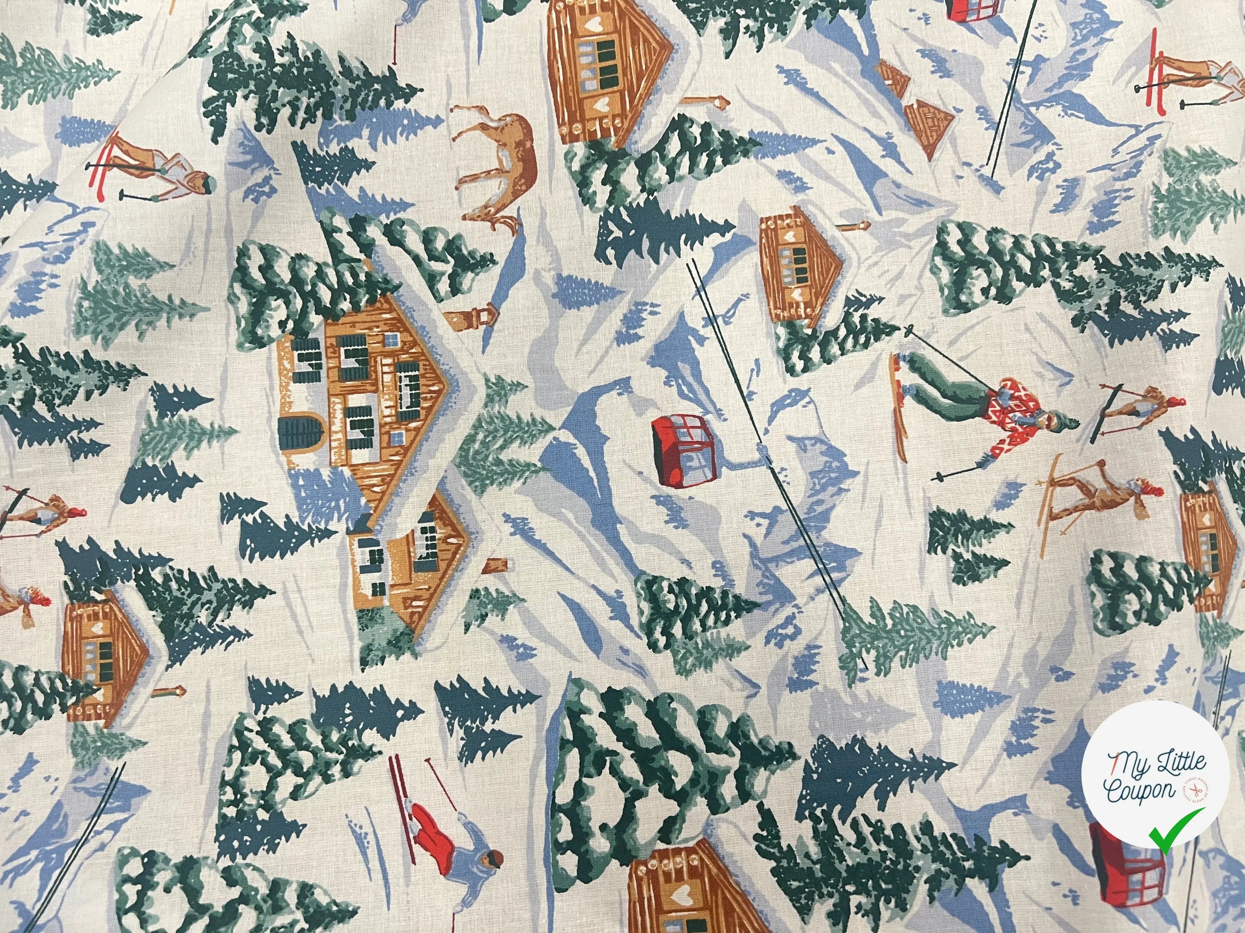 PERCALE COTON MERIBEL BLANC PRINT - My Little Coupon
