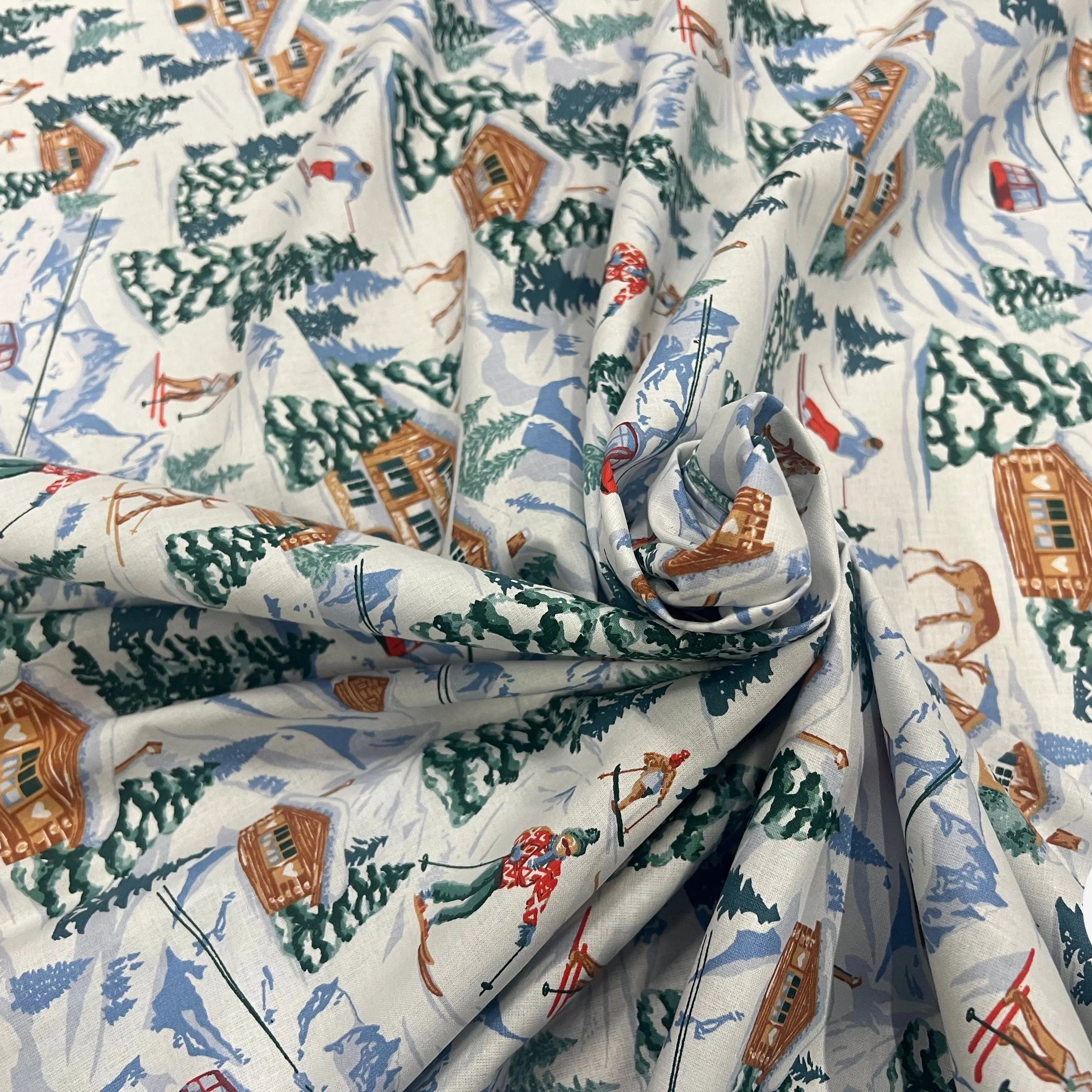 PERCALE COTON MERIBEL BLANC PRINT - My Little Coupon