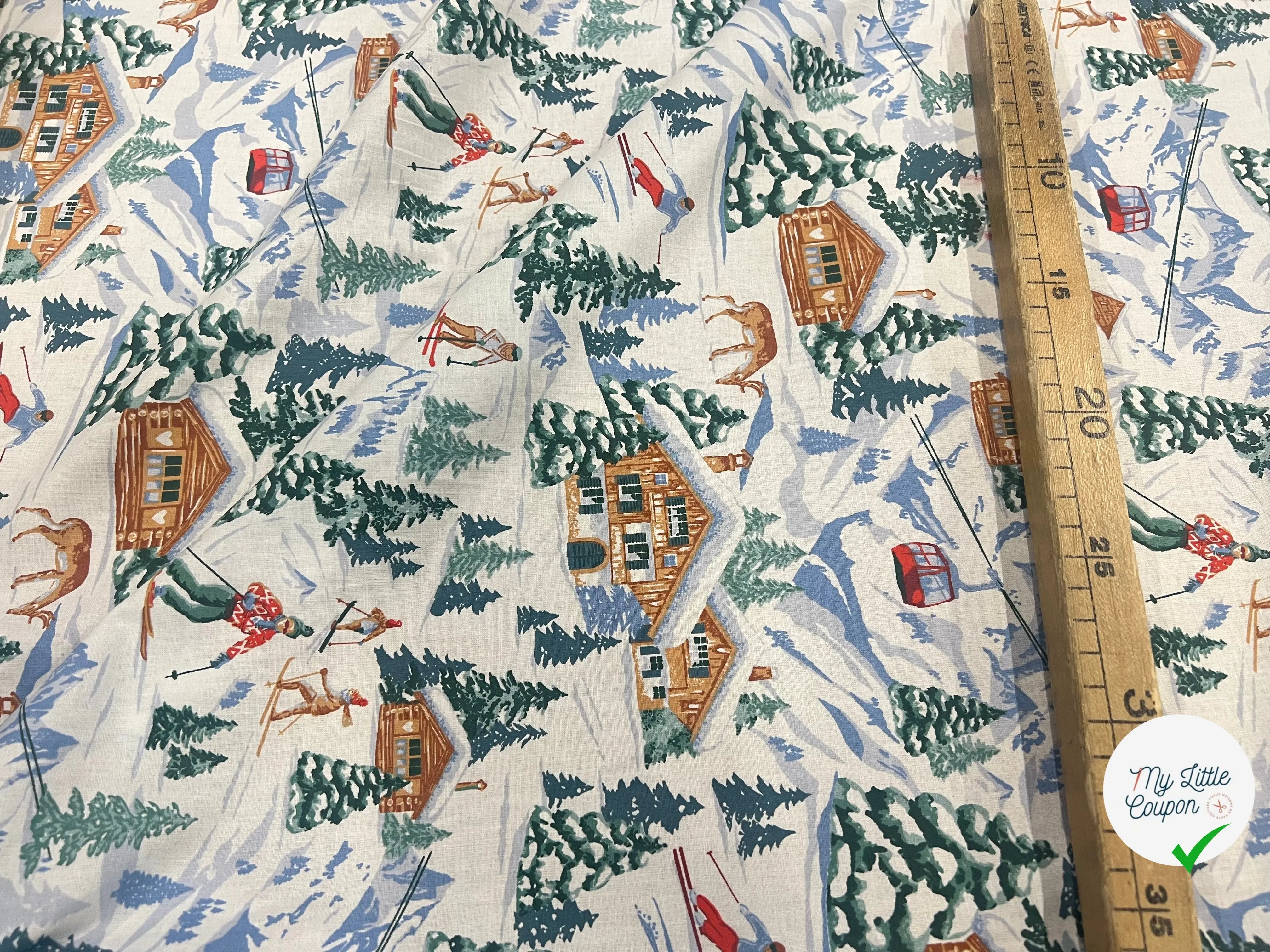 PERCALE COTON MERIBEL BLANC PRINT - My Little Coupon