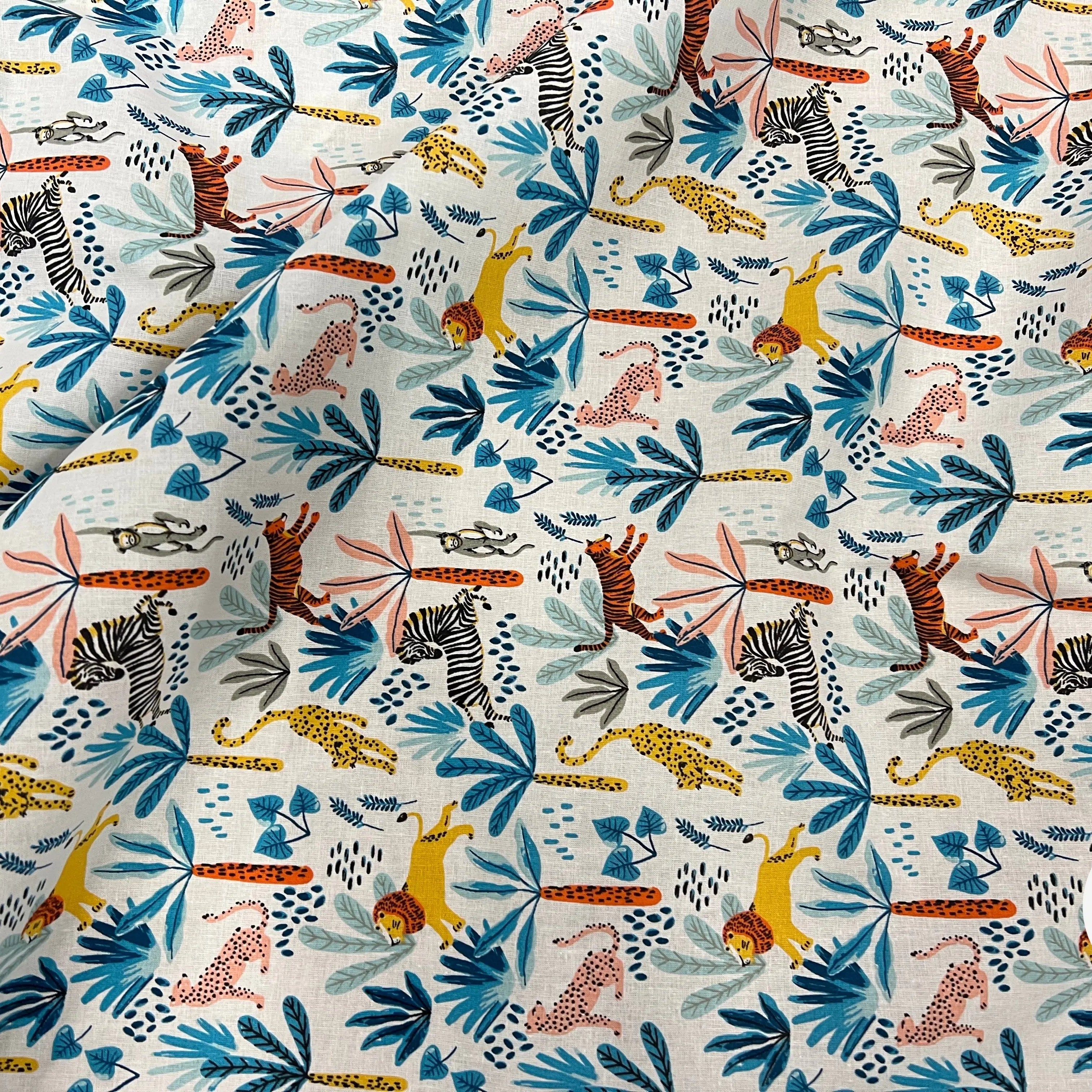 PERCALE COTON SIMBA BLEU PRINT - My Little Coupon