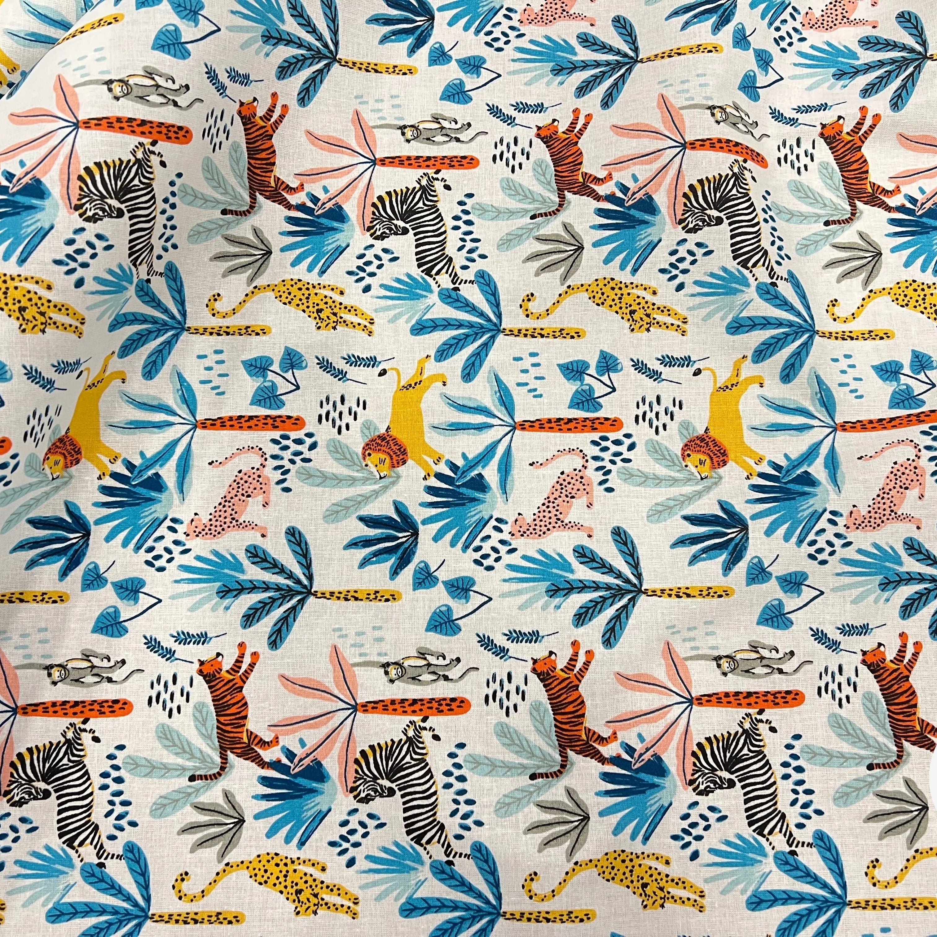 PERCALE COTON SIMBA BLEU PRINT - My Little Coupon