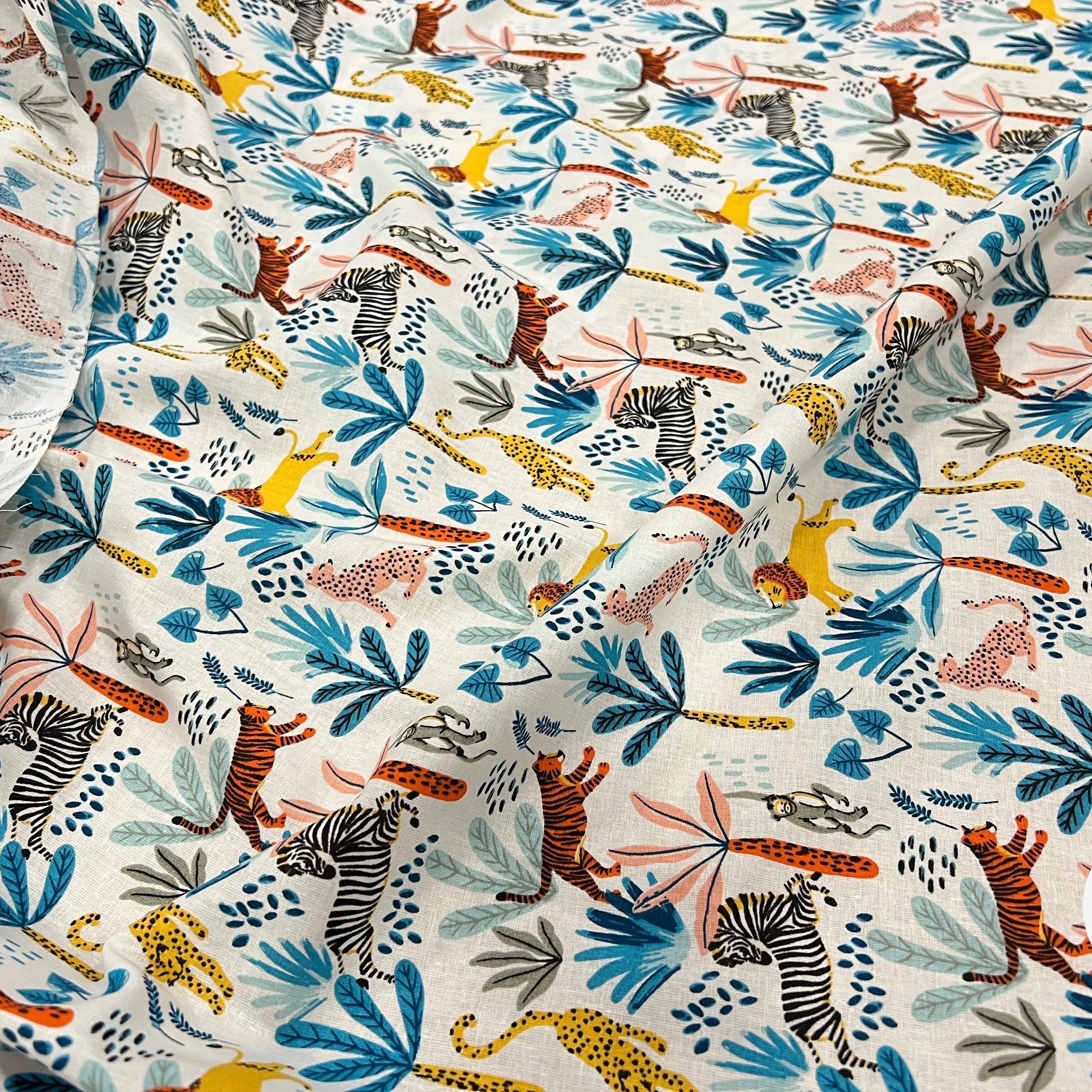 PERCALE COTON SIMBA BLEU PRINT - My Little Coupon