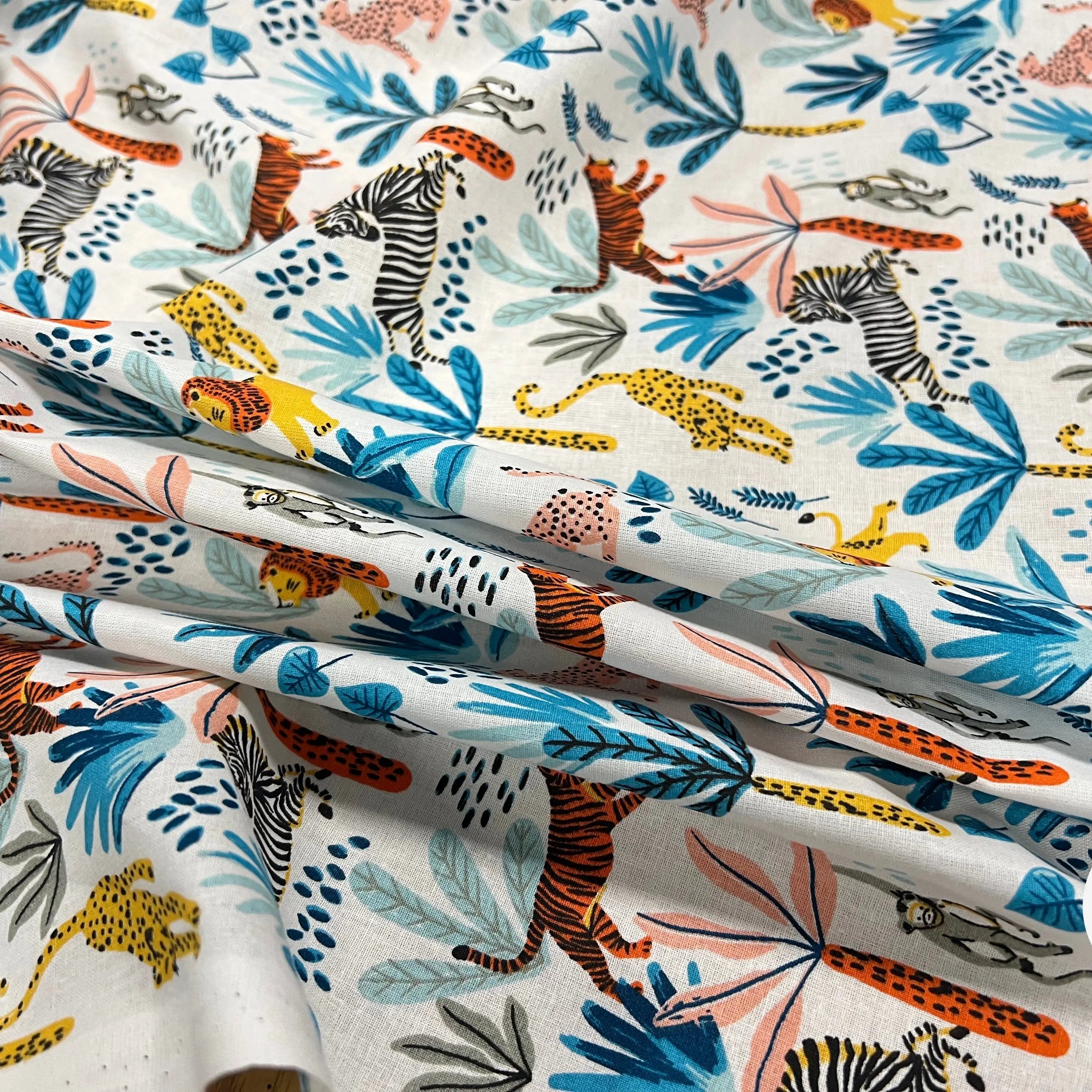 PERCALE COTON SIMBA BLEU PRINT - My Little Coupon