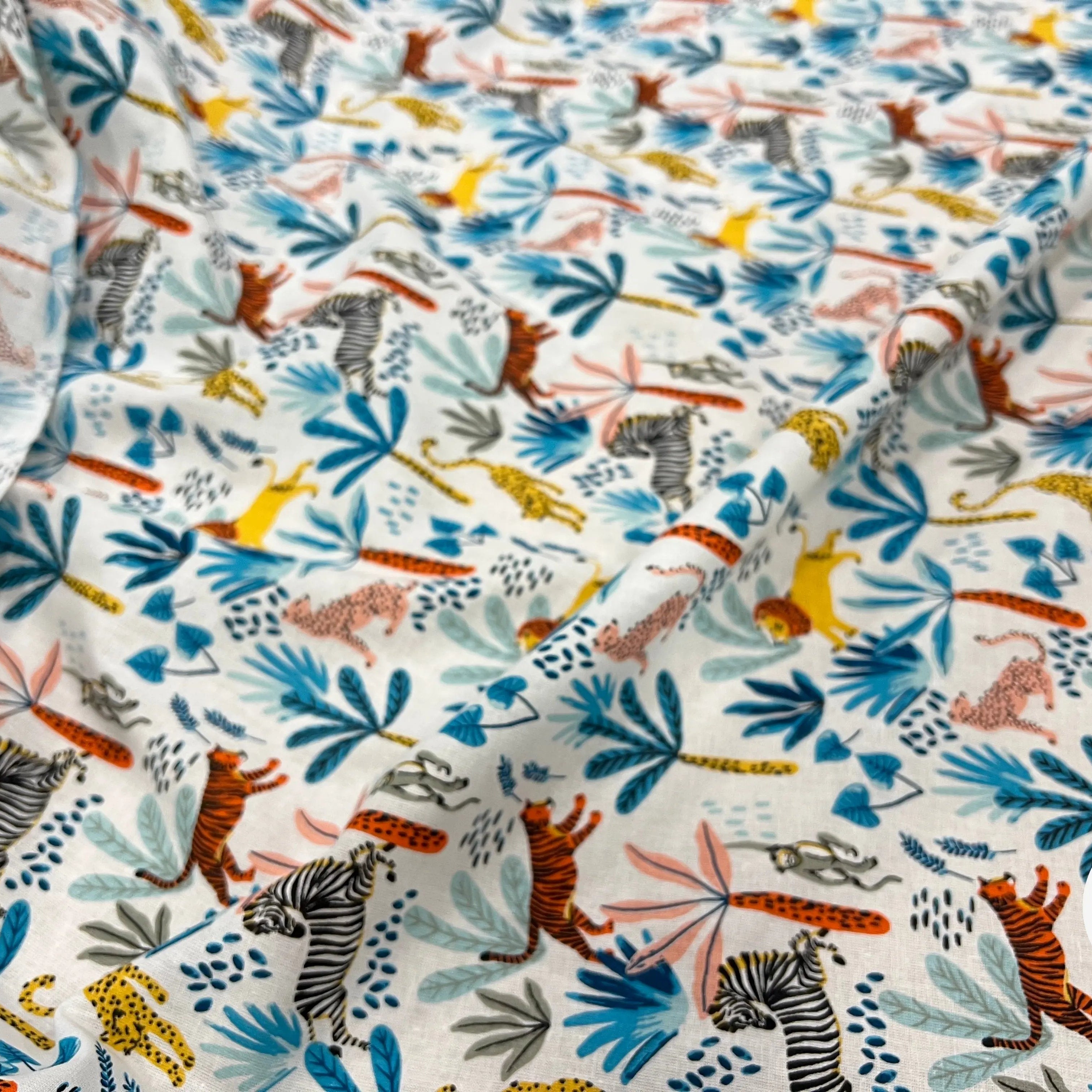PERCALE COTON SIMBA BLEU PRINT - My Little Coupon