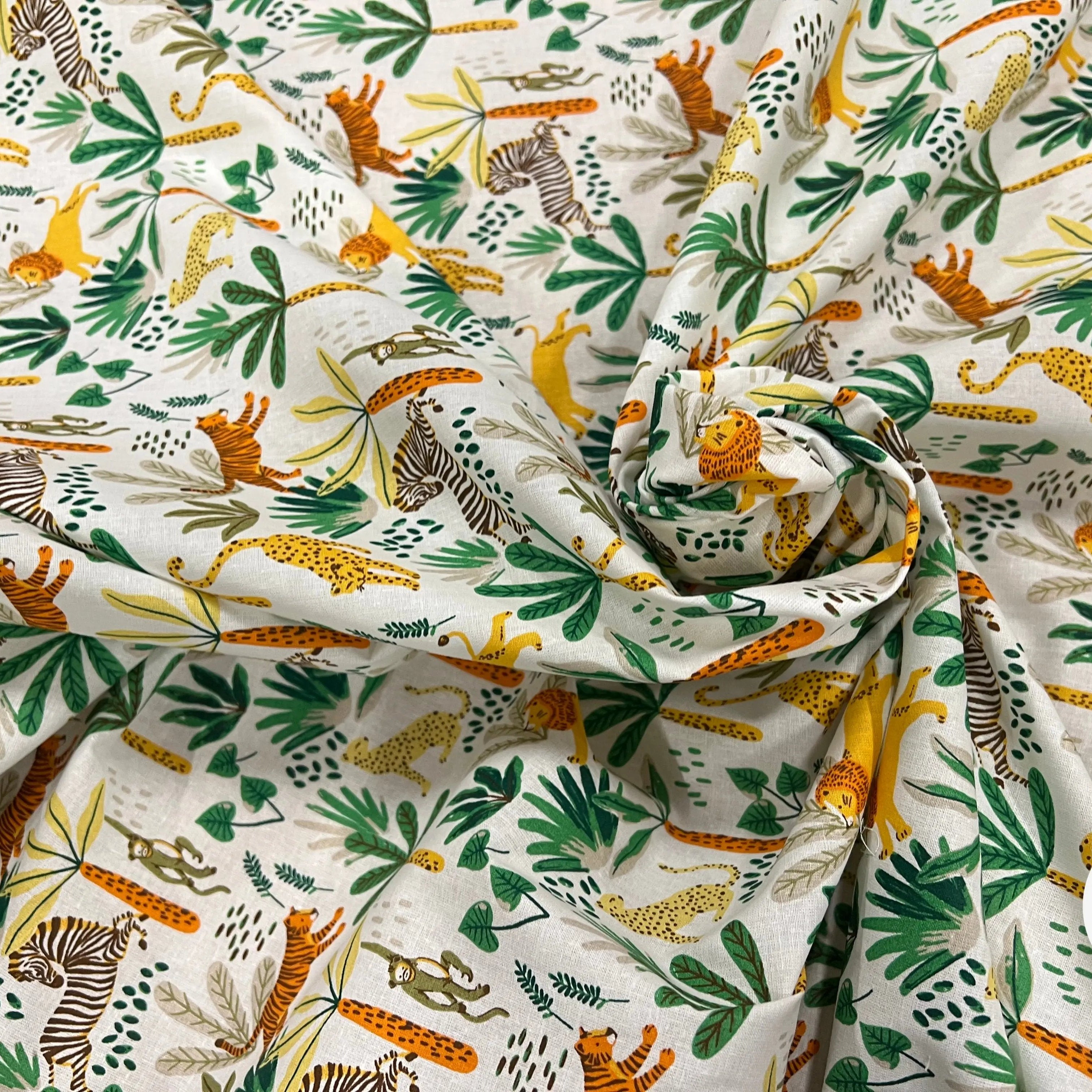 PERCALE COTON SIMBA VERT PRINT - My Little Coupon