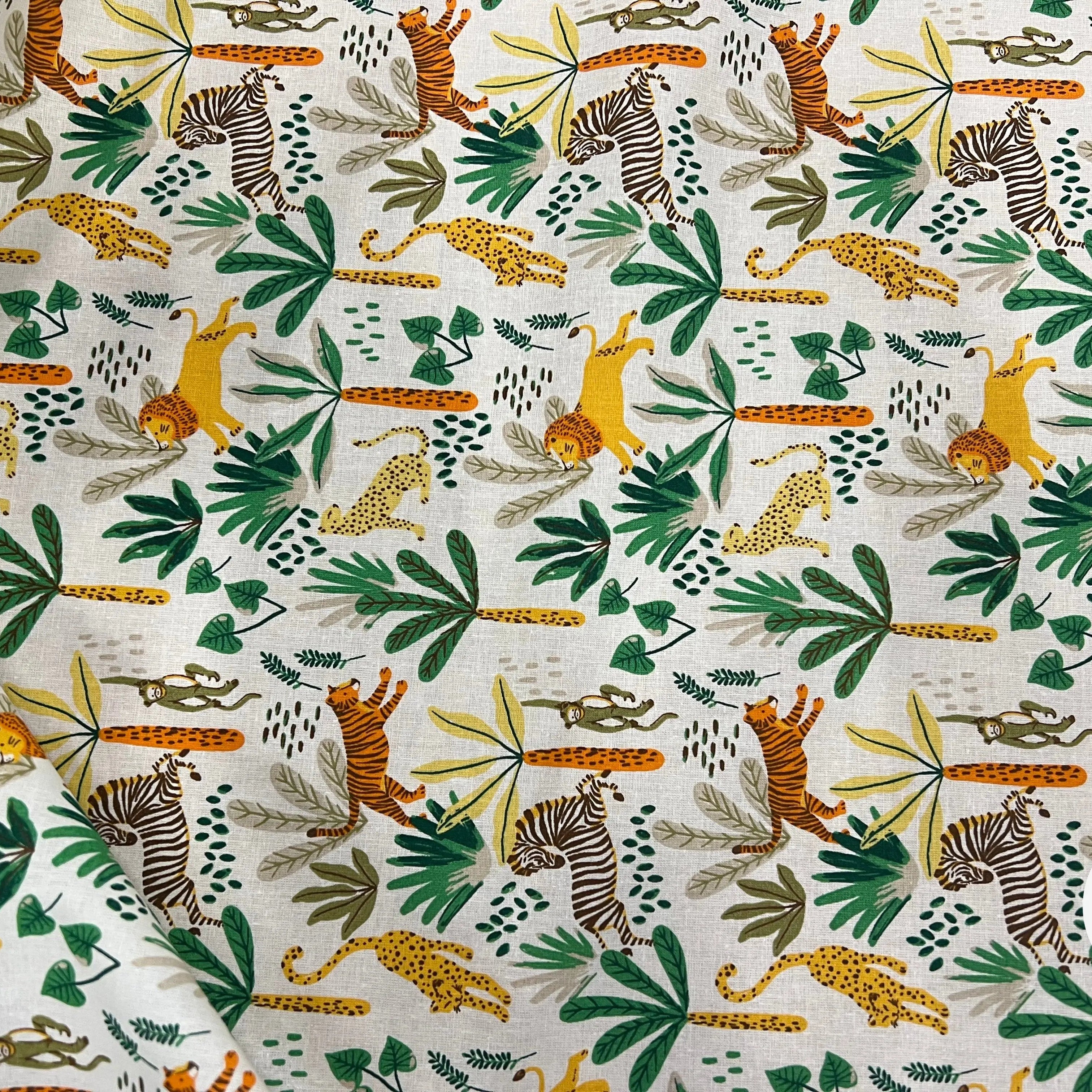 PERCALE COTON SIMBA VERT PRINT - My Little Coupon