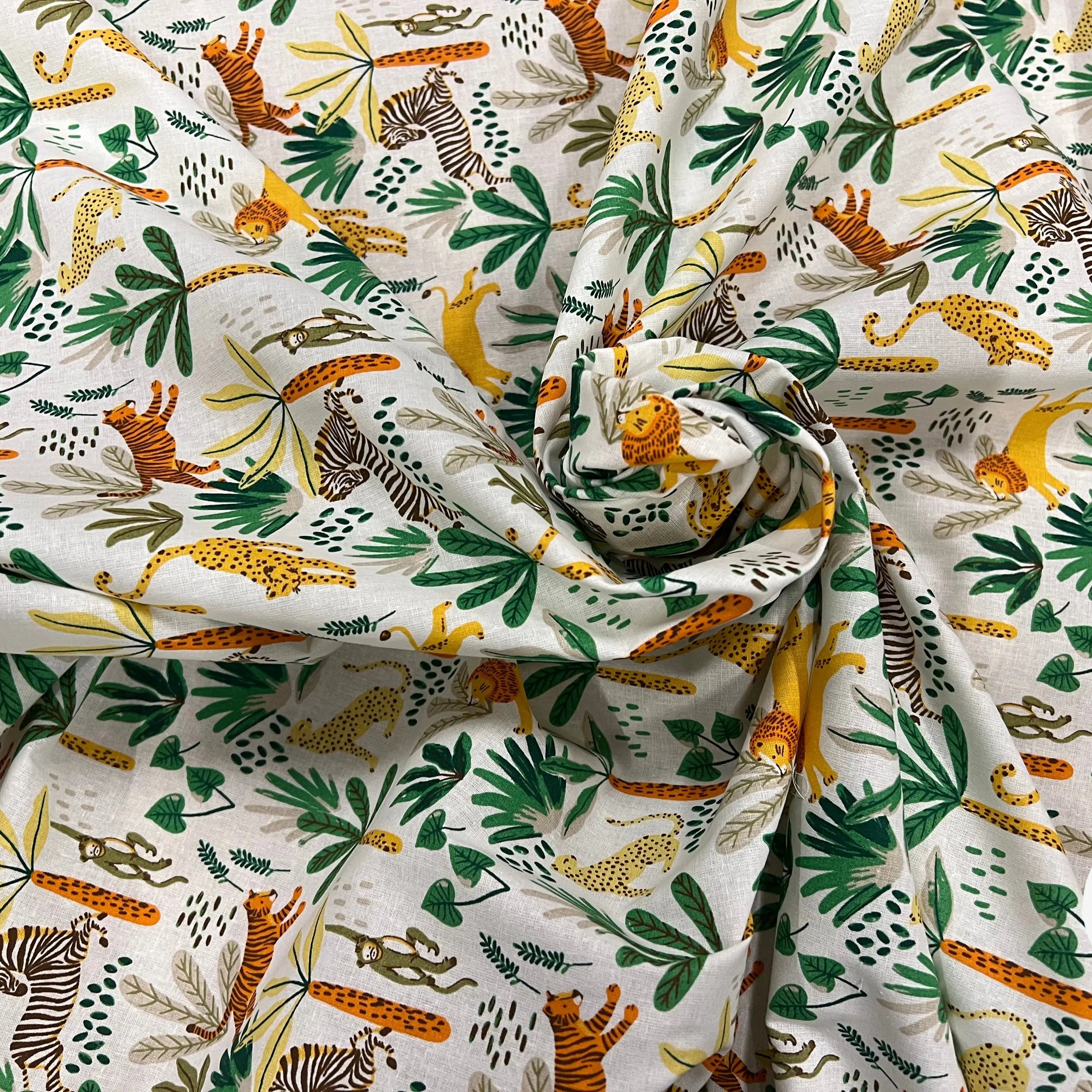 PERCALE COTON SIMBA VERT PRINT - My Little Coupon