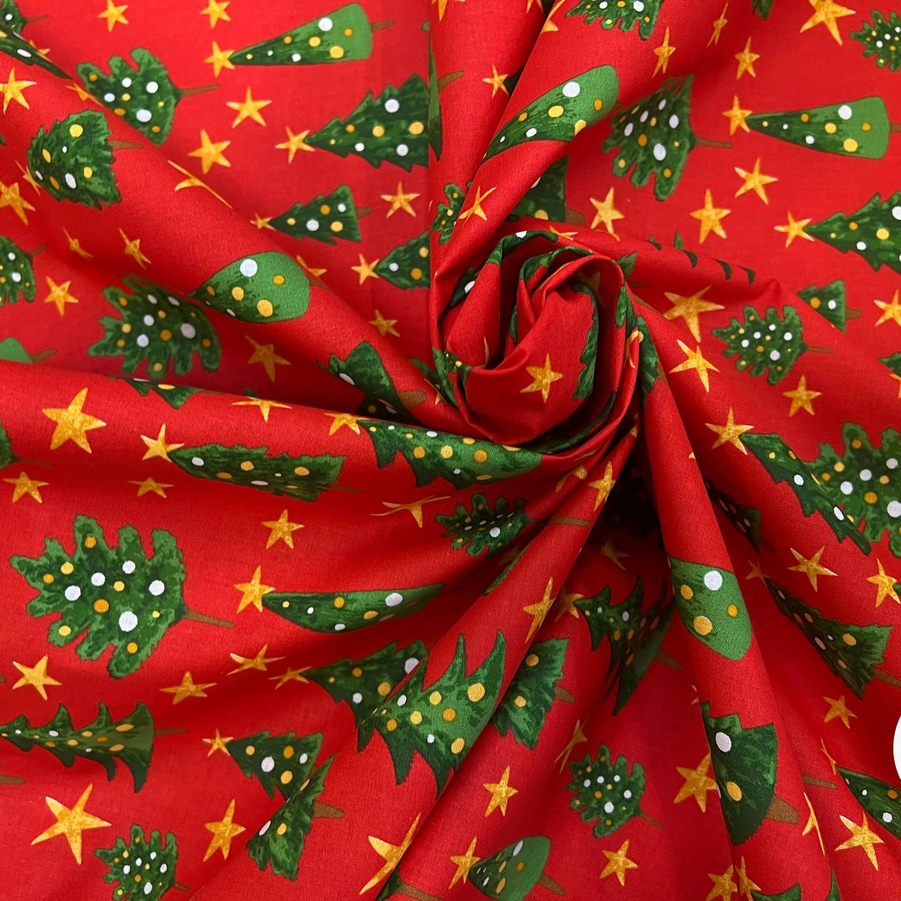 PERCALE COTON SOLVEIG ROUGE PRINT - My Little Coupon