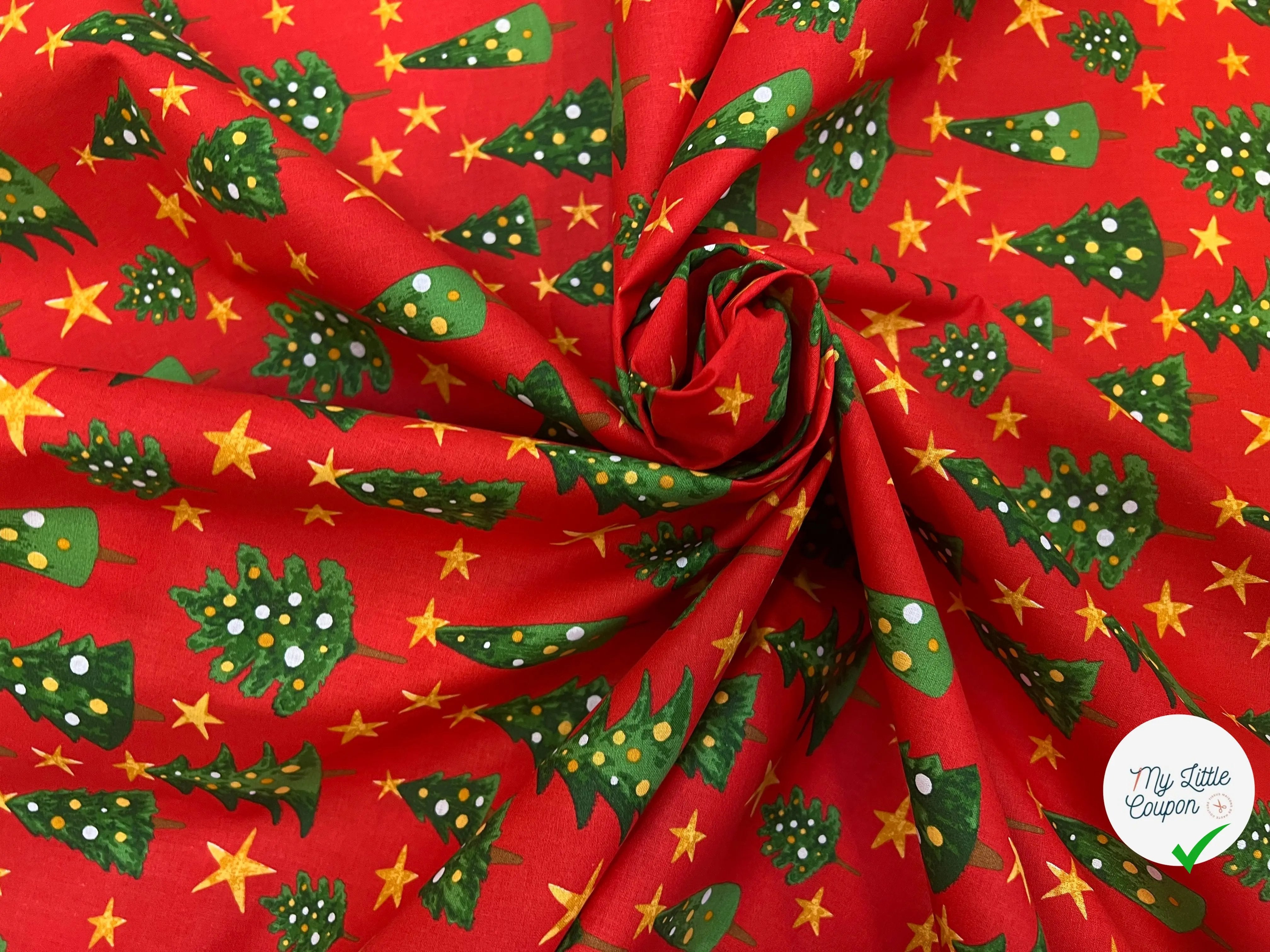 PERCALE COTON SOLVEIG ROUGE PRINT - My Little Coupon