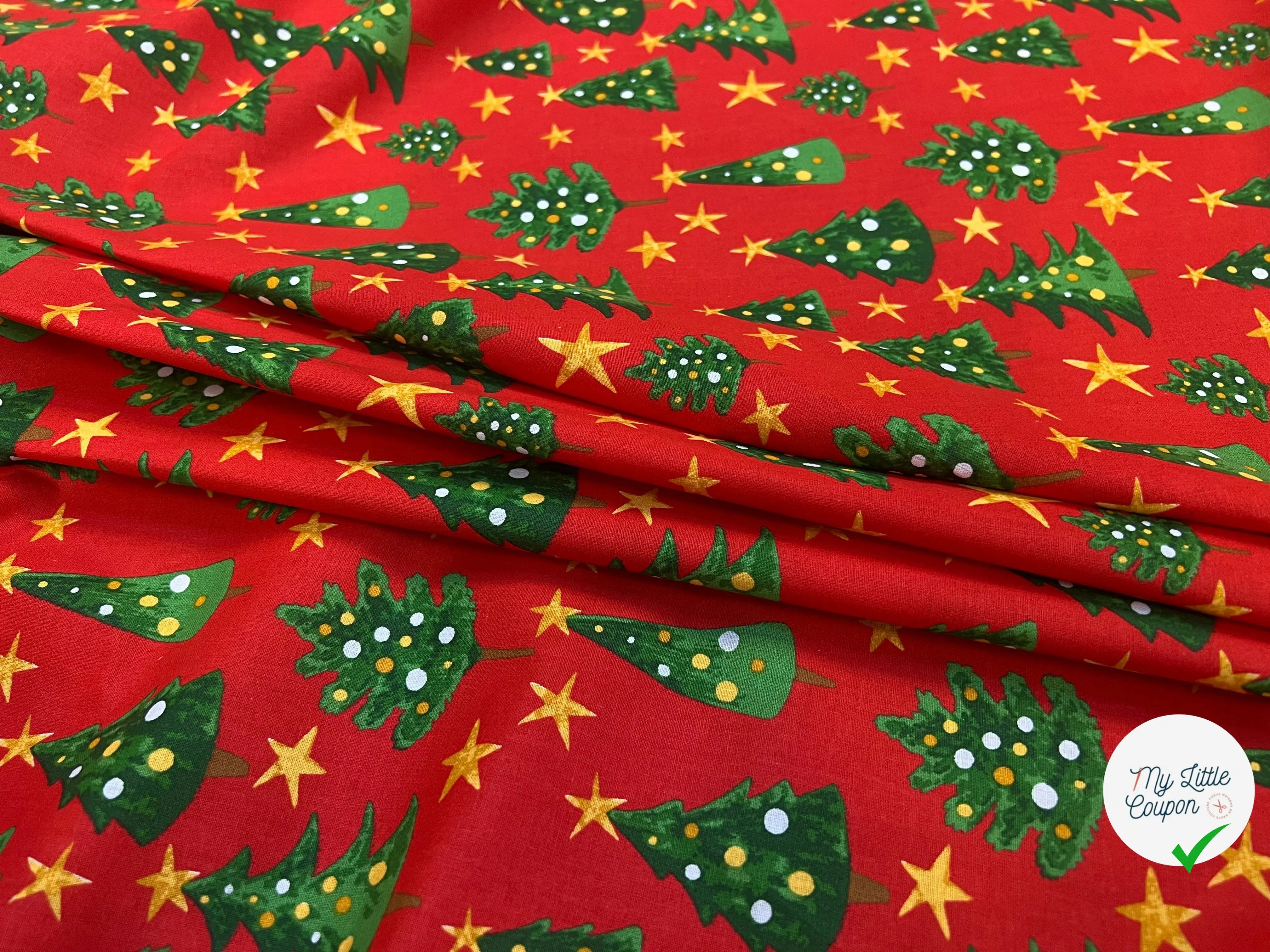 PERCALE COTON SOLVEIG ROUGE PRINT - My Little Coupon