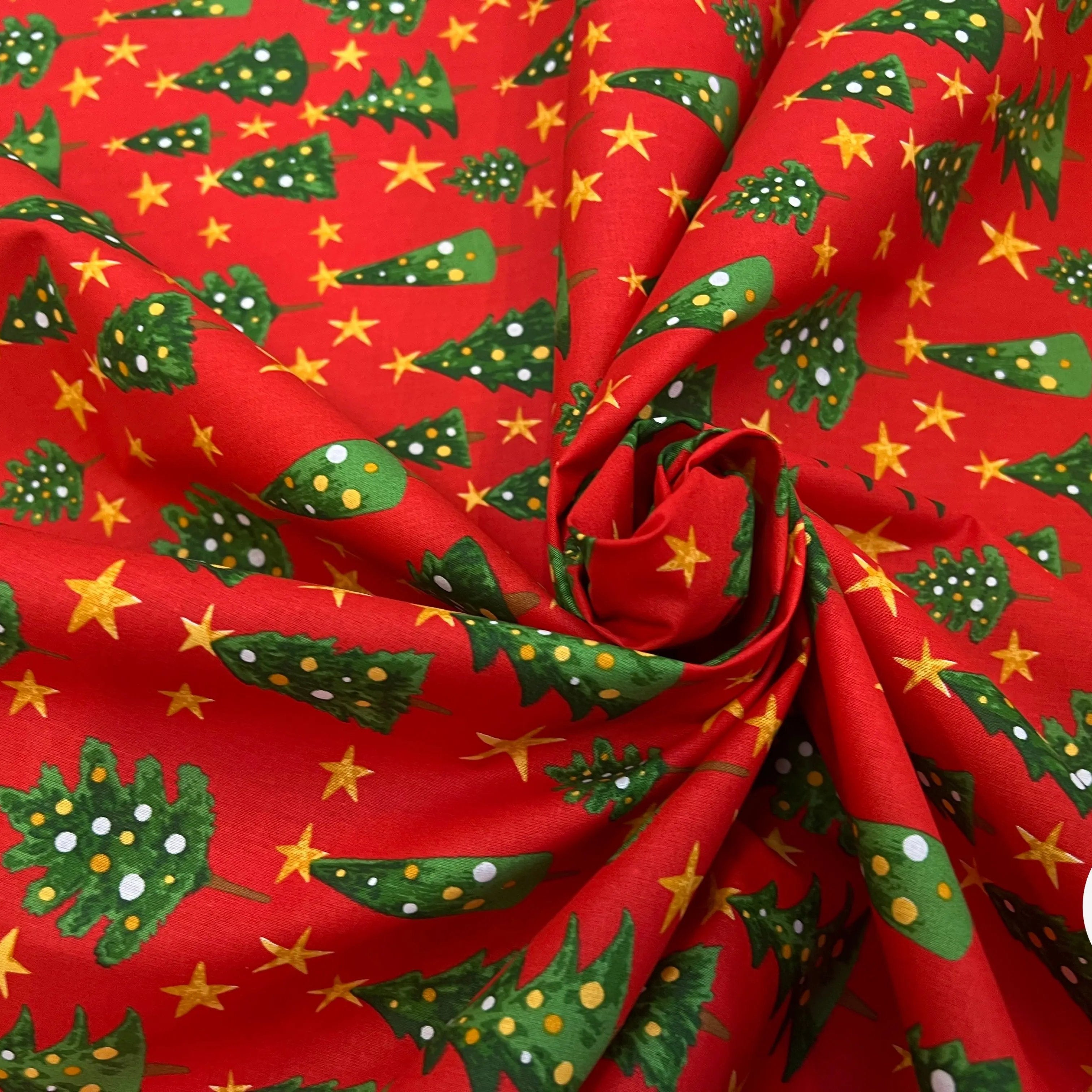 PERCALE COTON SOLVEIG ROUGE PRINT - My Little Coupon