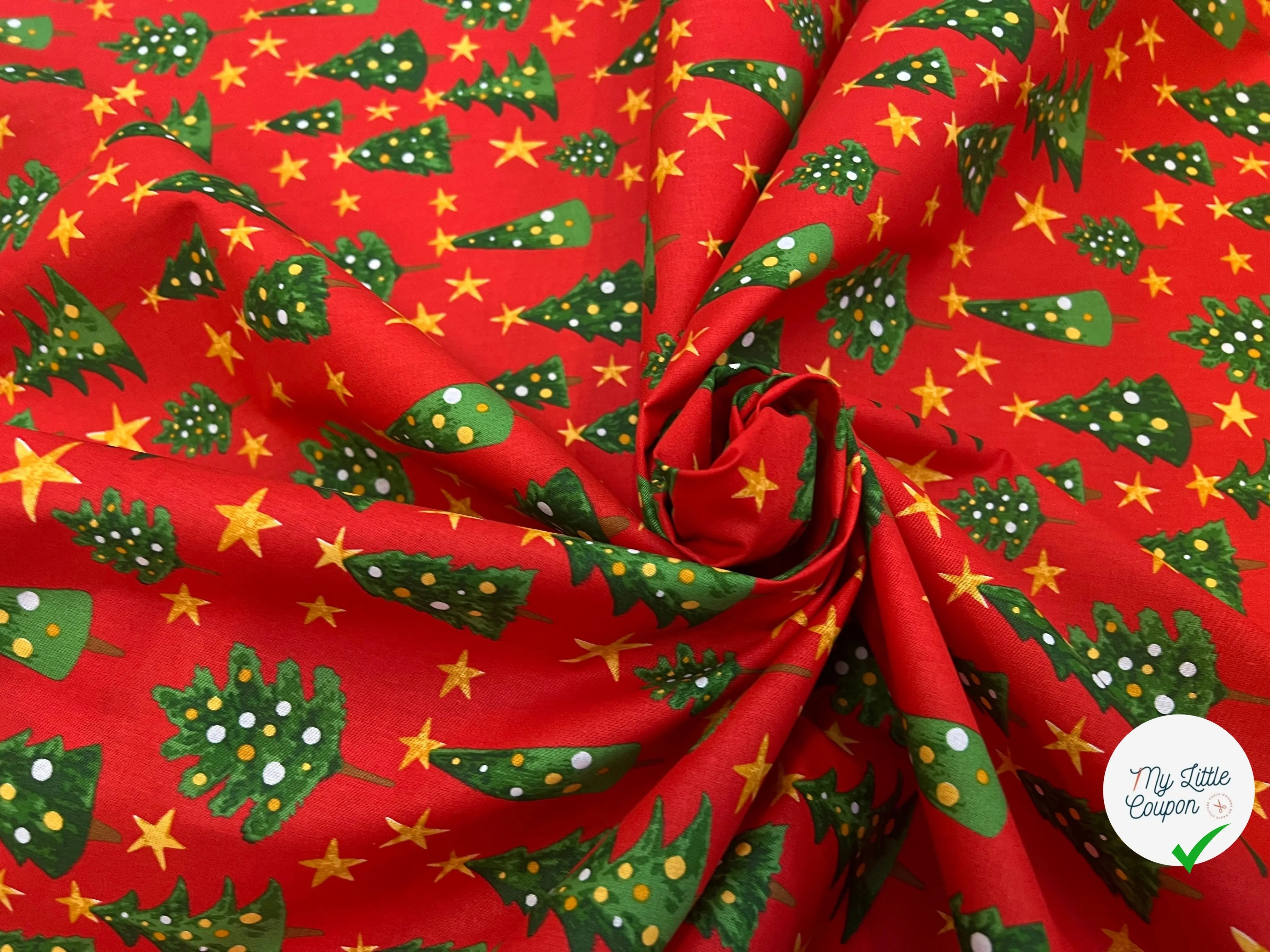 PERCALE COTON SOLVEIG ROUGE PRINT - My Little Coupon