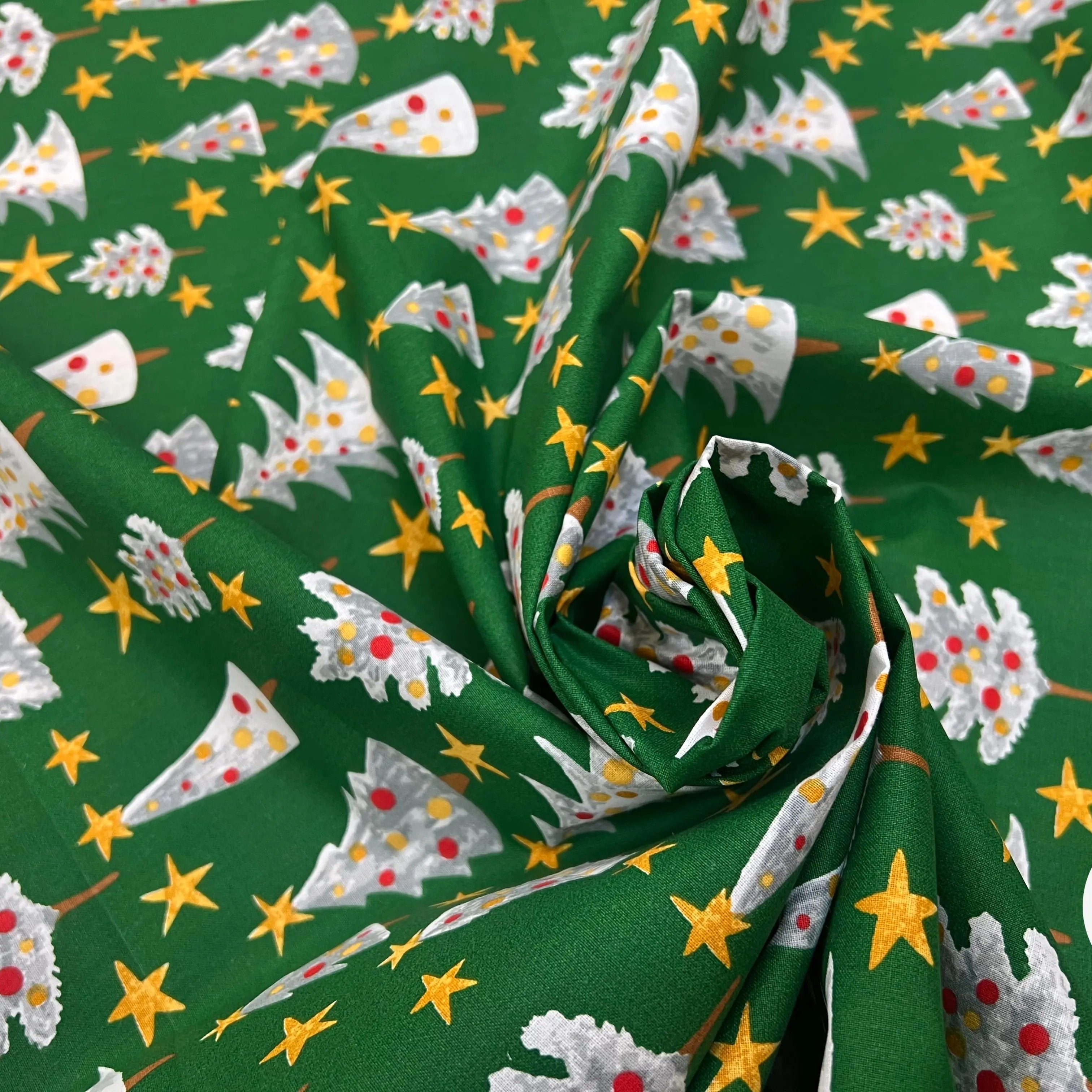 PERCALE COTON SOLVEIG VERT PRINT - My Little Coupon