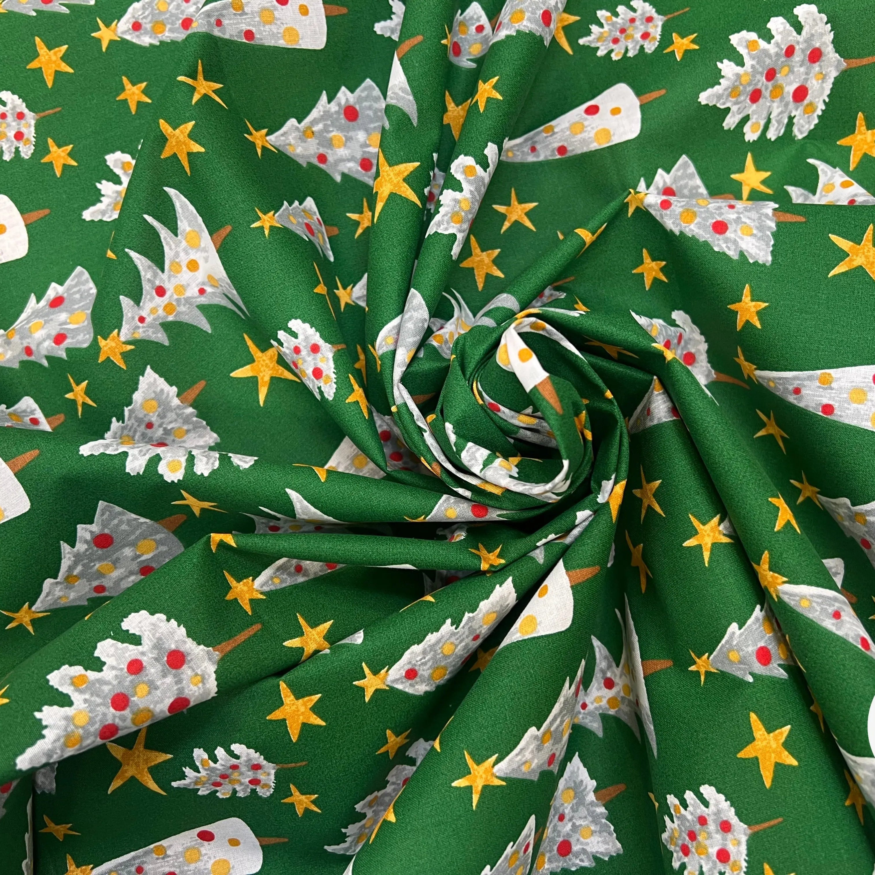 PERCALE COTON SOLVEIG VERT PRINT - My Little Coupon